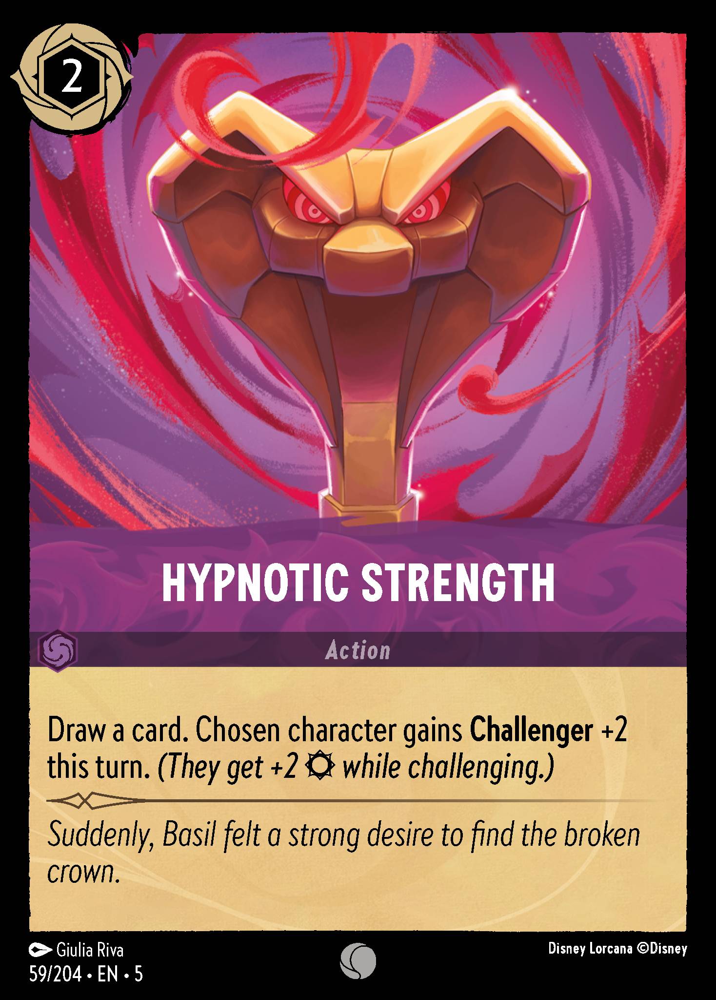 Disney Lorcana Shimmering Skies card #59 - Hypnotic Strength (Cold Foil)