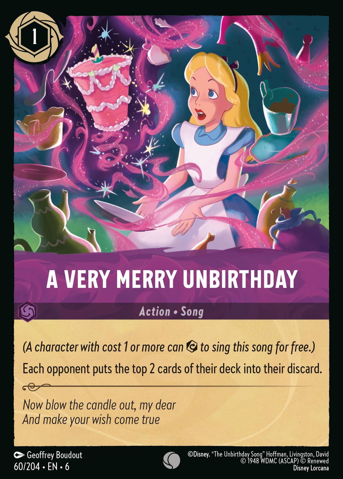 Disney Lorcana Azurite Sea card #60 - A Very Merry Unbirthday (Cold Foil)