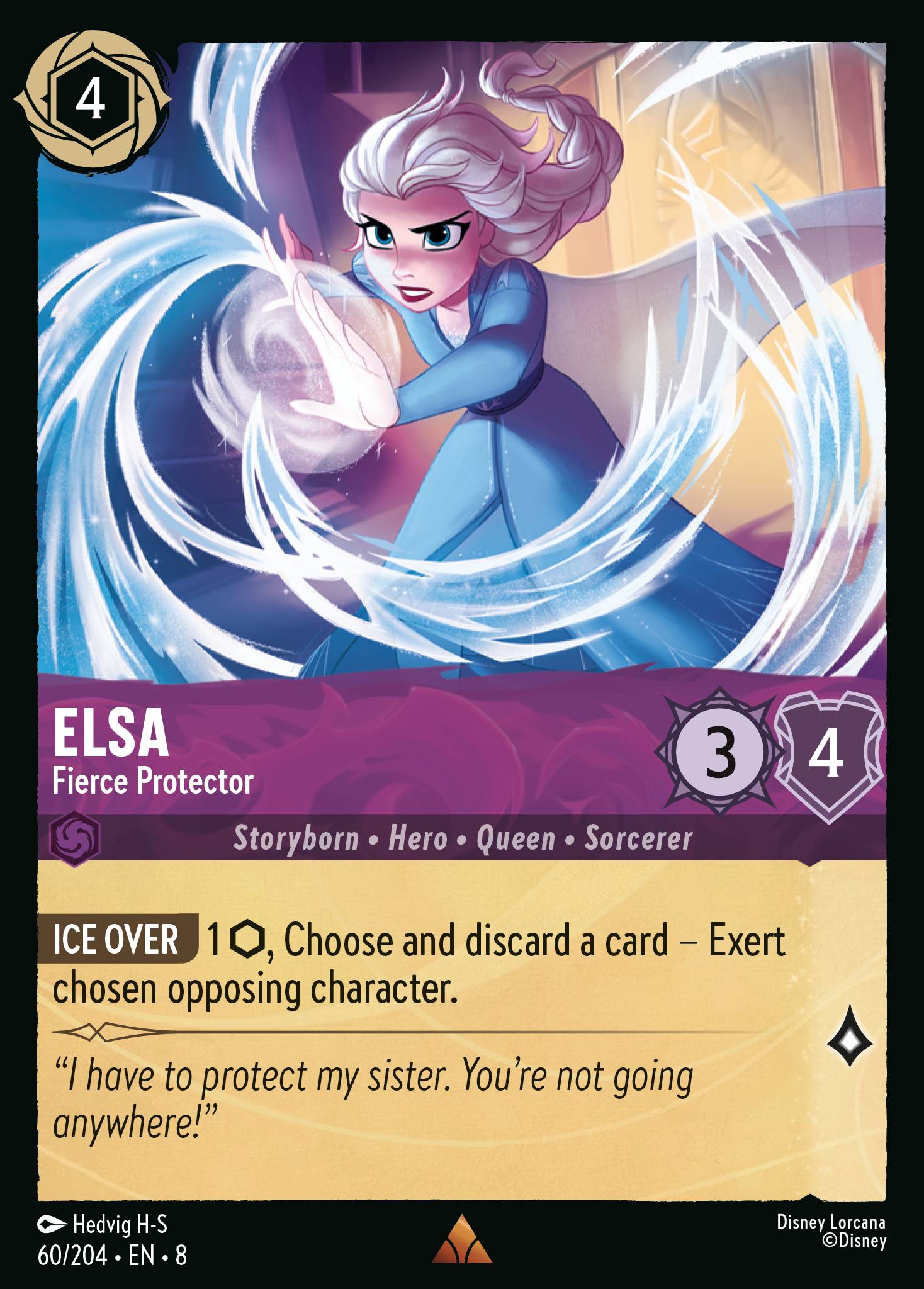 Disney Lorcana The Reign of Jafar card #60 - Elsa - Fierce Protector (Cold Foil)
