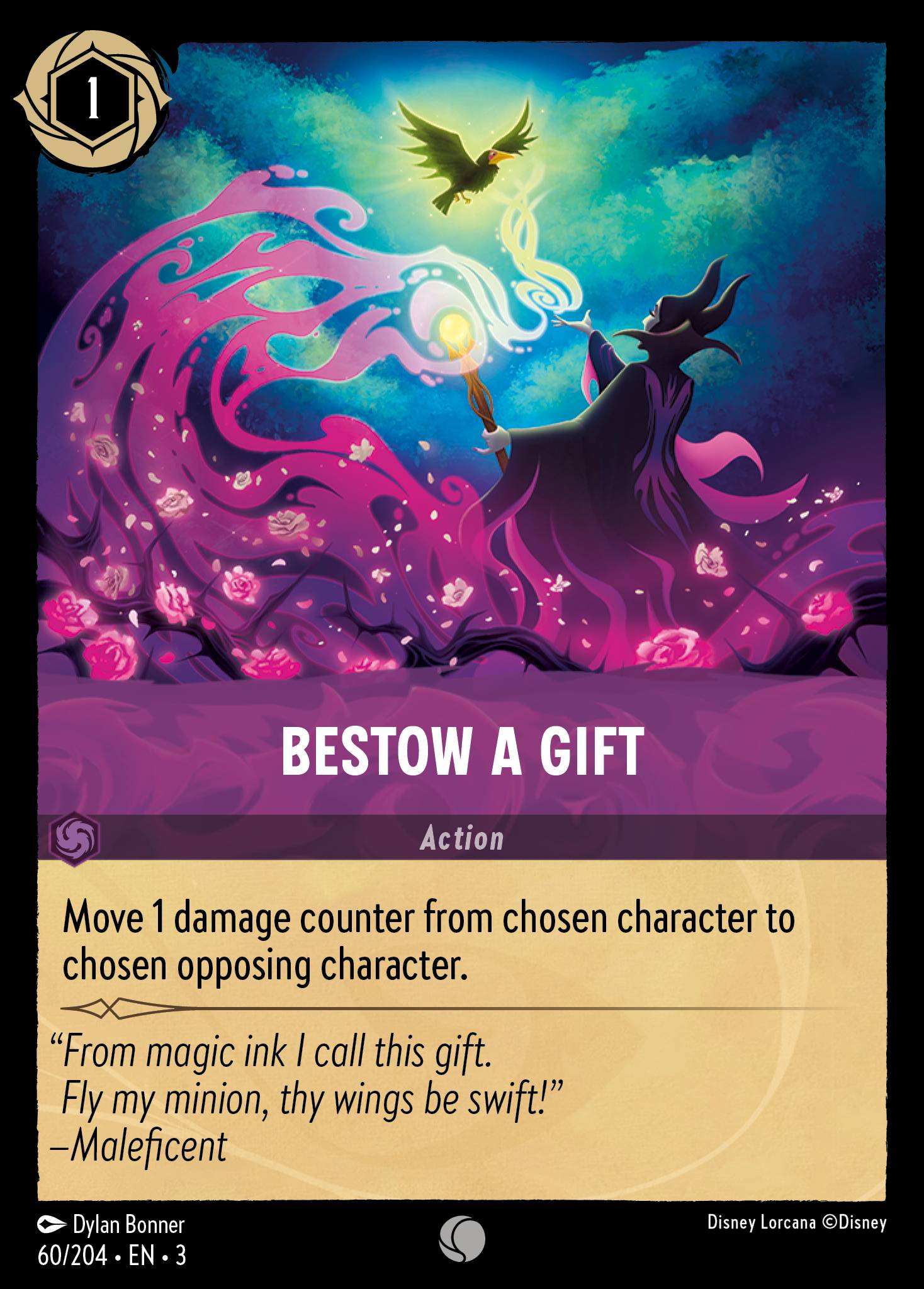 Disney Lorcana Into the Inklands card #60 - Bestow a Gift (Cold Foil)