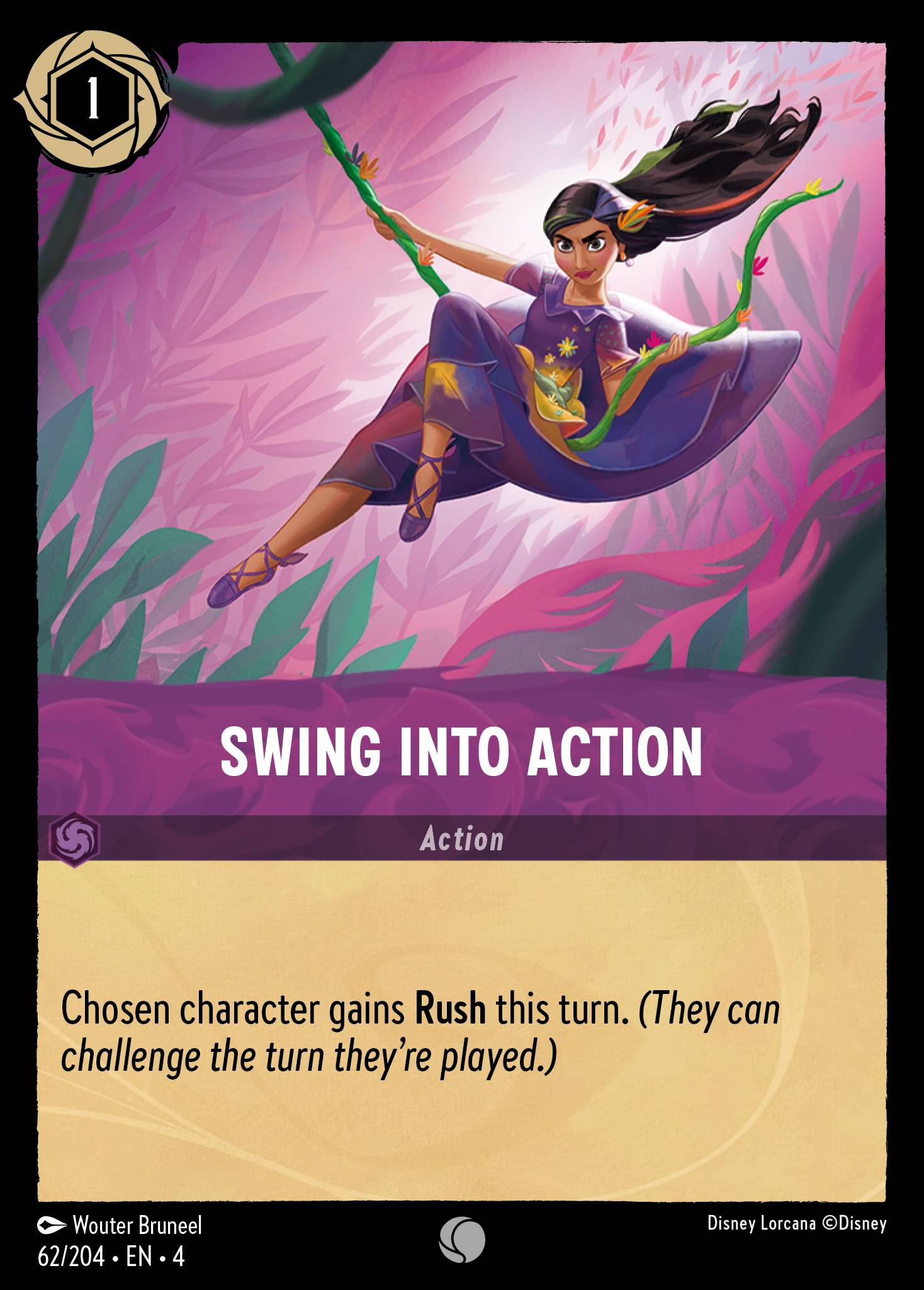 Disney Lorcana Ursula's Return card #62 - Swing into Action (Cold Foil)