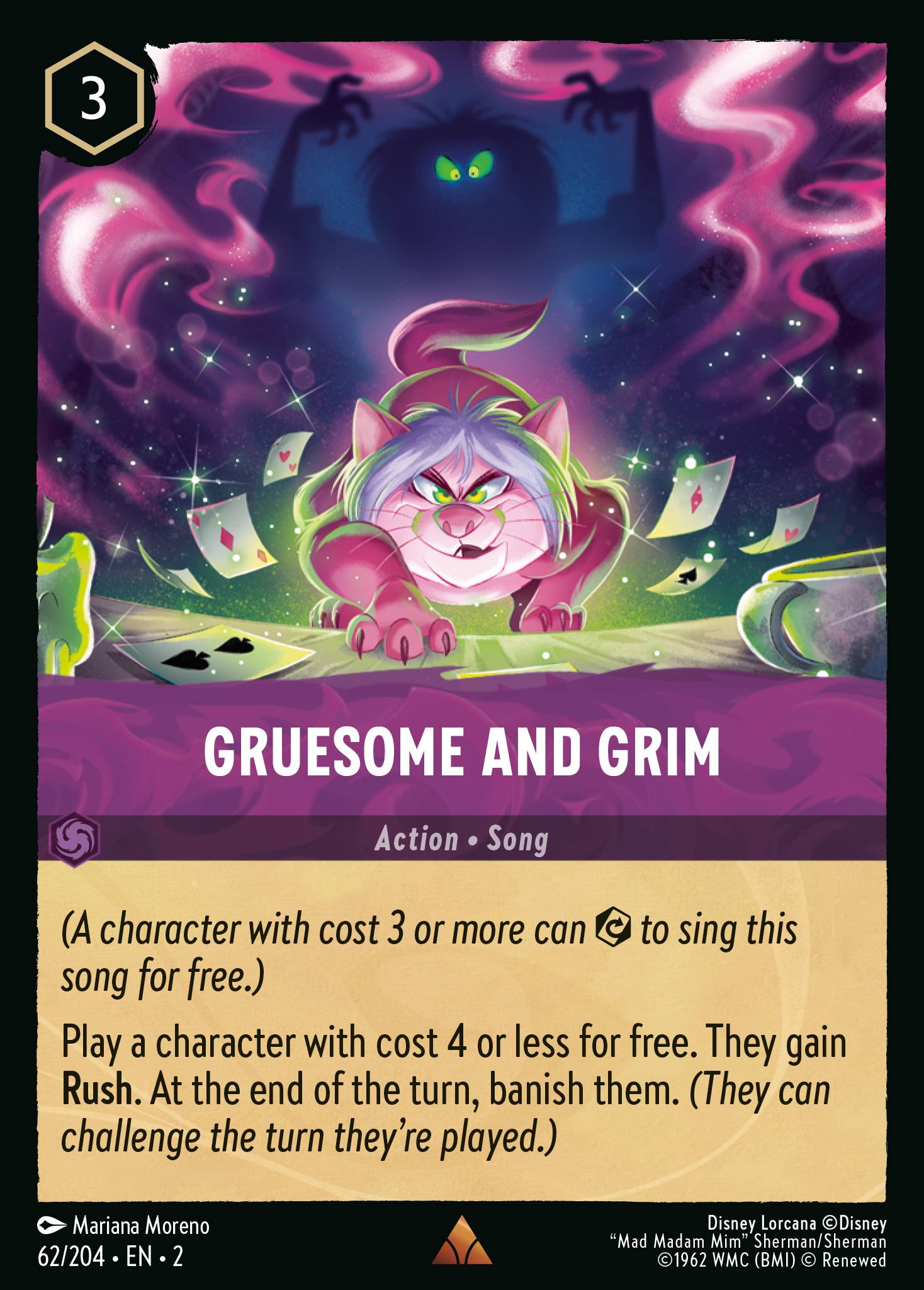 Disney Lorcana Rise of the Floodborn card #62 - Gruesome and Grim (Cold Foil)