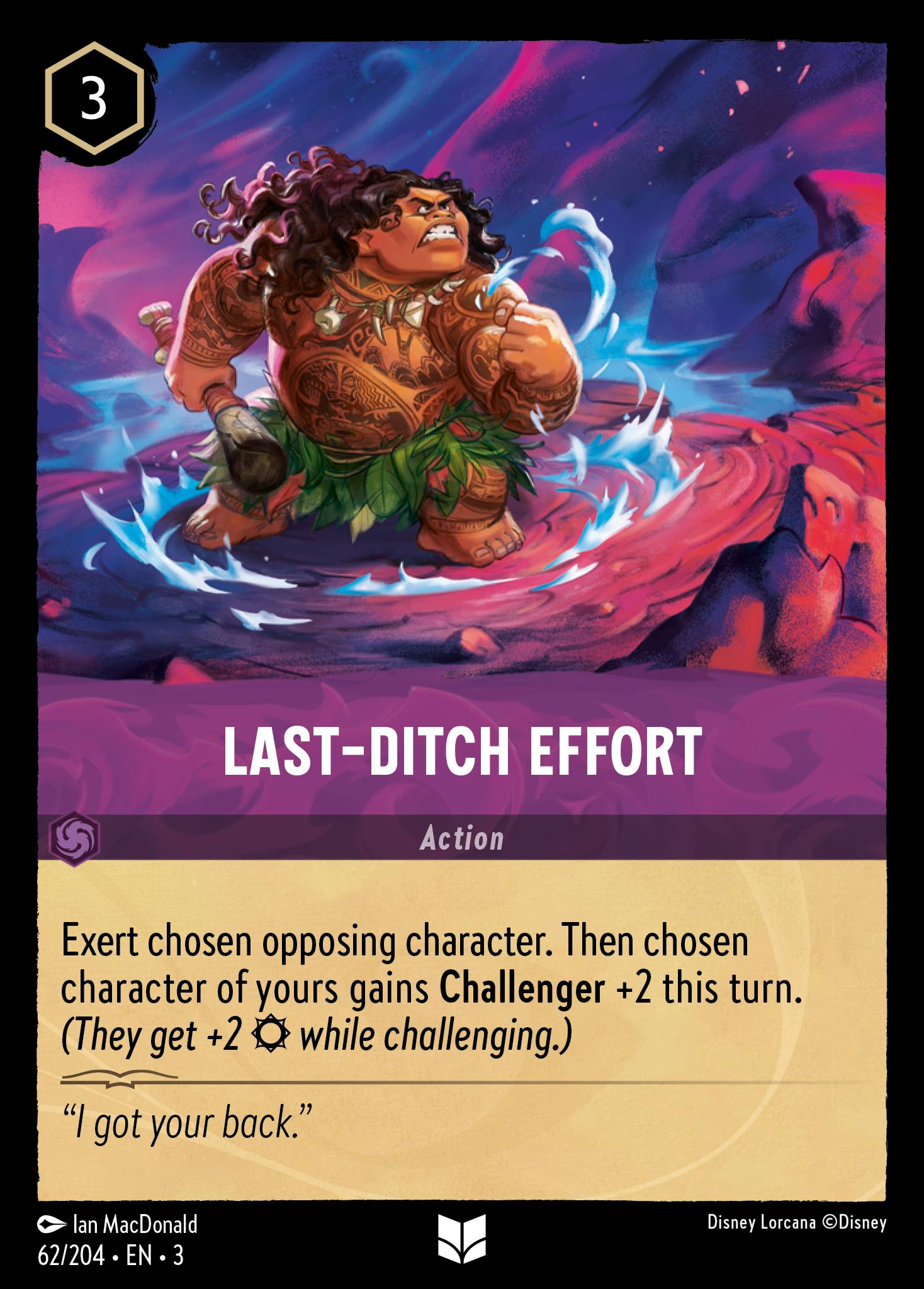 Disney Lorcana Into the Inklands card #62 - Last-Ditch Effort (Cold Foil)