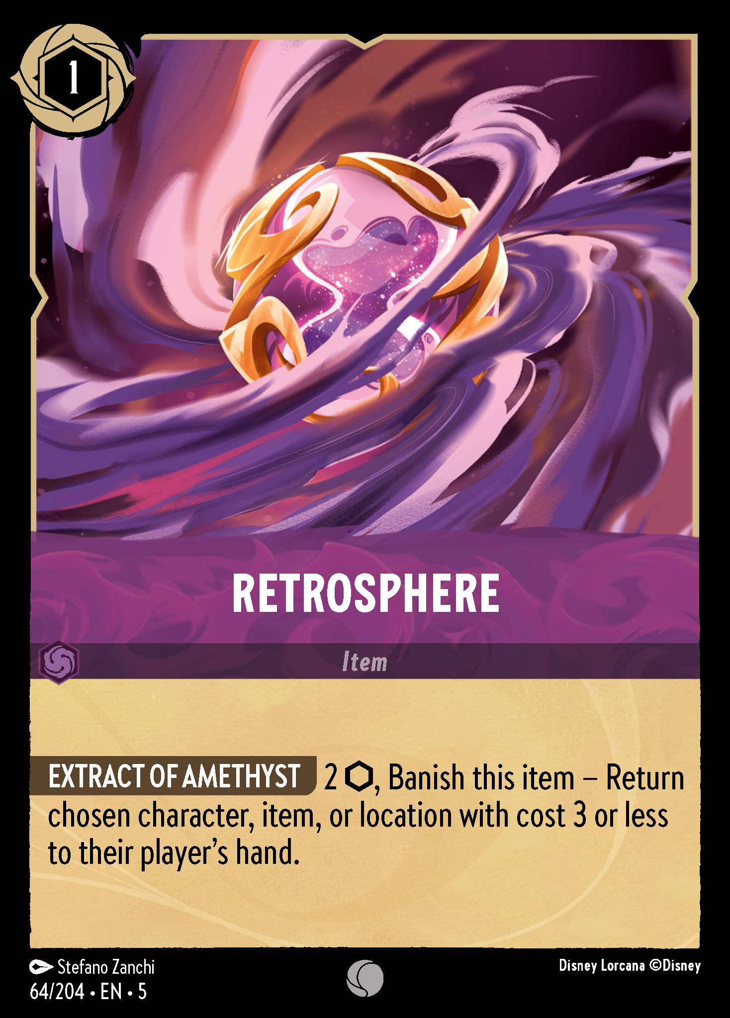 Disney Lorcana Shimmering Skies card #64 - Retrosphere (Cold Foil)