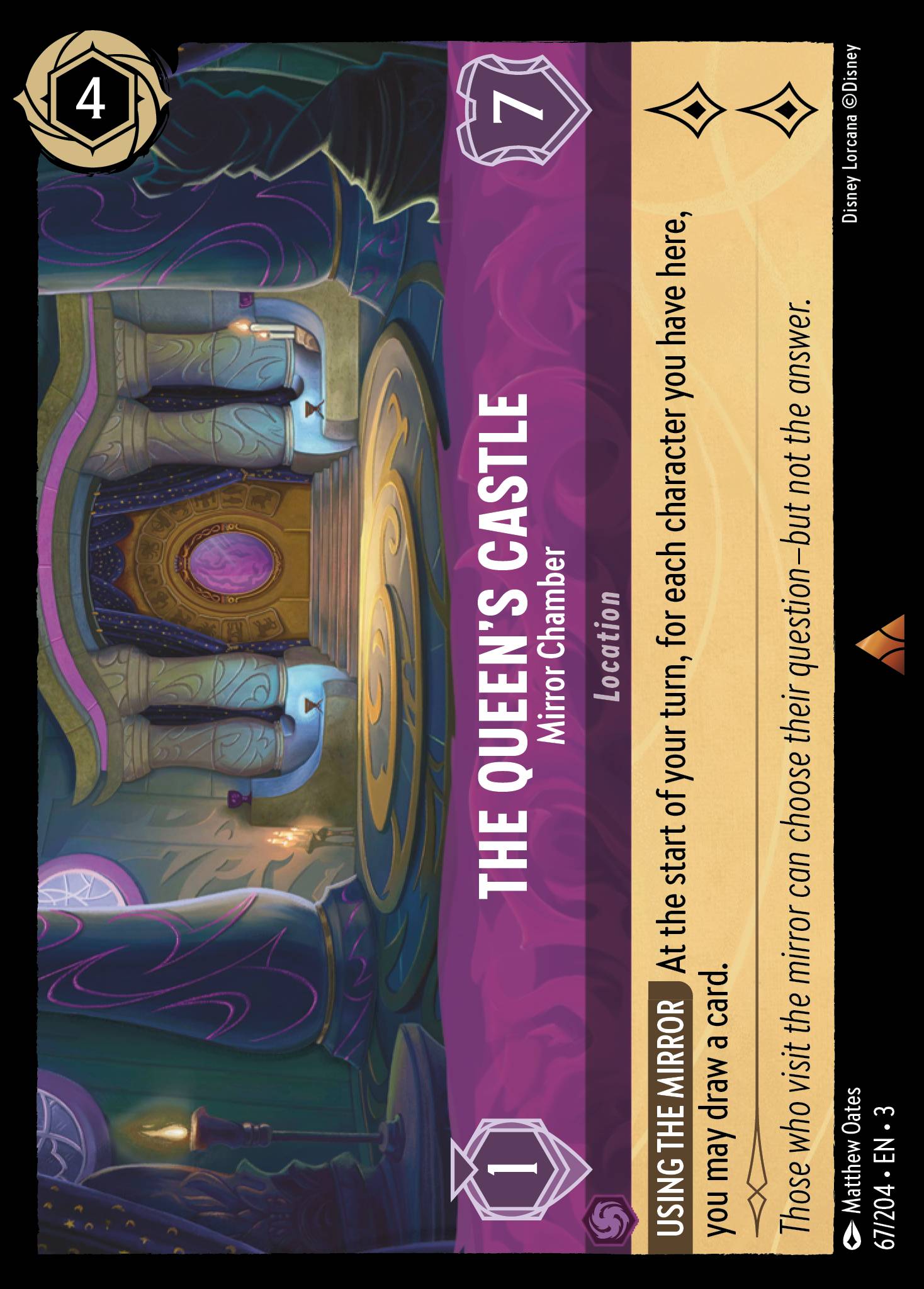 Disney Lorcana Into the Inklands card #67 - The Queen's Castle - Mirror Chamber (Cold Foil)