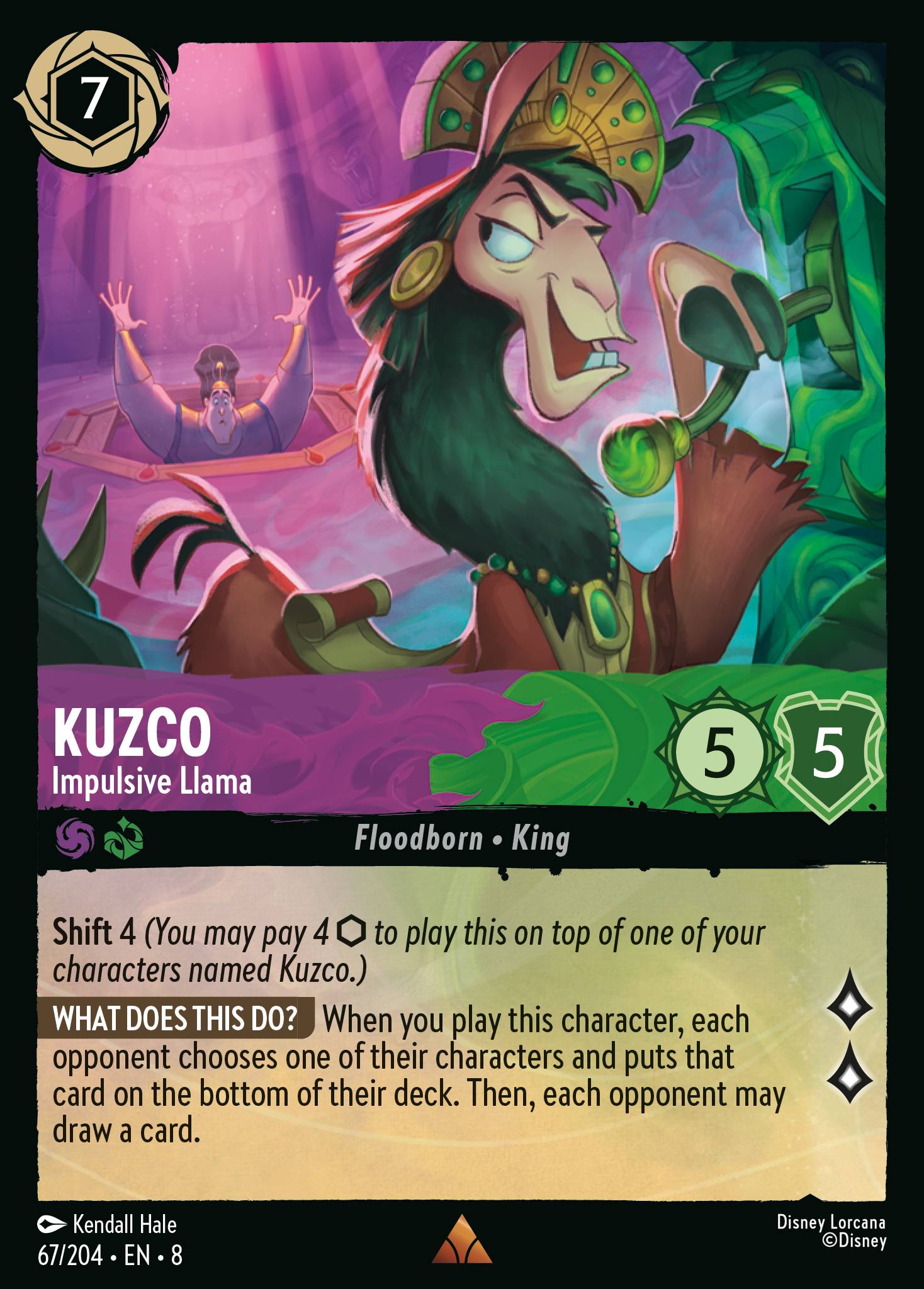 Disney Lorcana The Reign of Jafar card #67 - Kuzco - Impulsive Llama (Cold Foil)