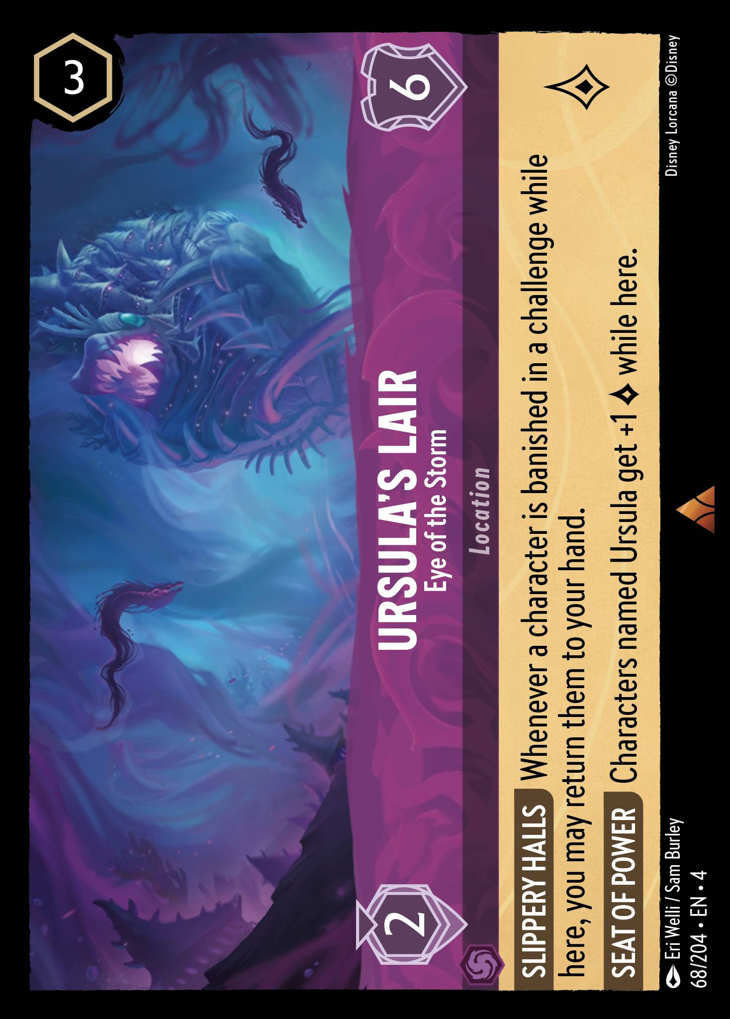 Disney Lorcana Ursula's Return card #68 - Ursula's Lair - Eye of the Storm (Cold Foil)