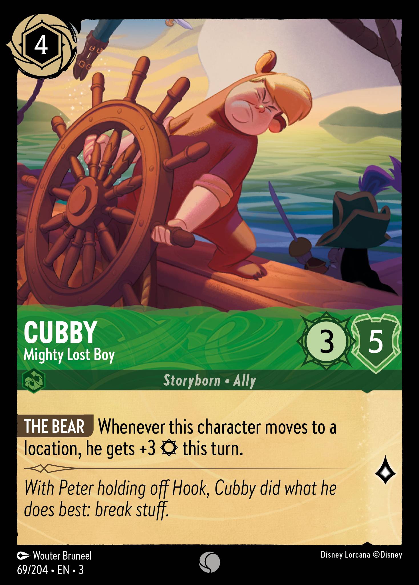 Disney Lorcana Into the Inklands card #69 - Cubby - Mighty Lost Boy (Cold Foil)
