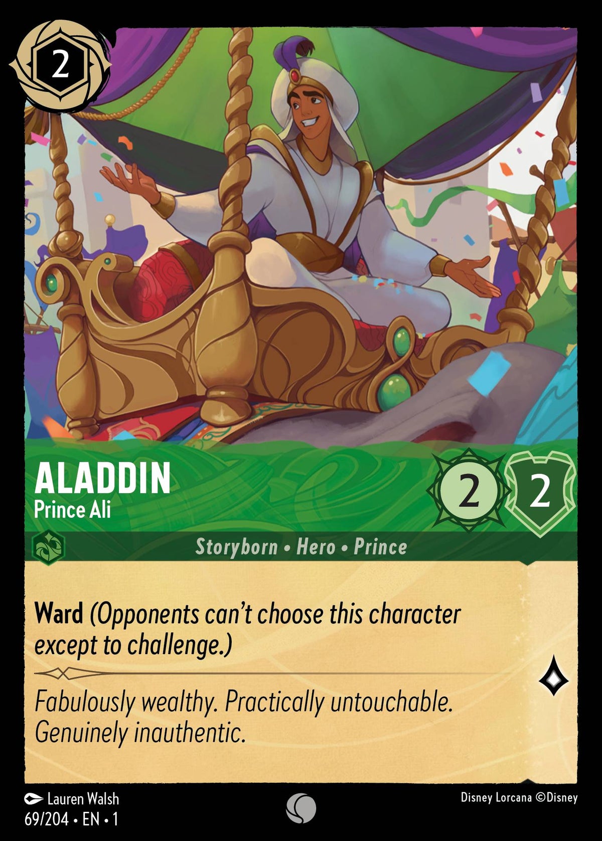 Disney Lorcana The First Chapter card #69 - Aladdin - Prince Ali (Cold Foil)