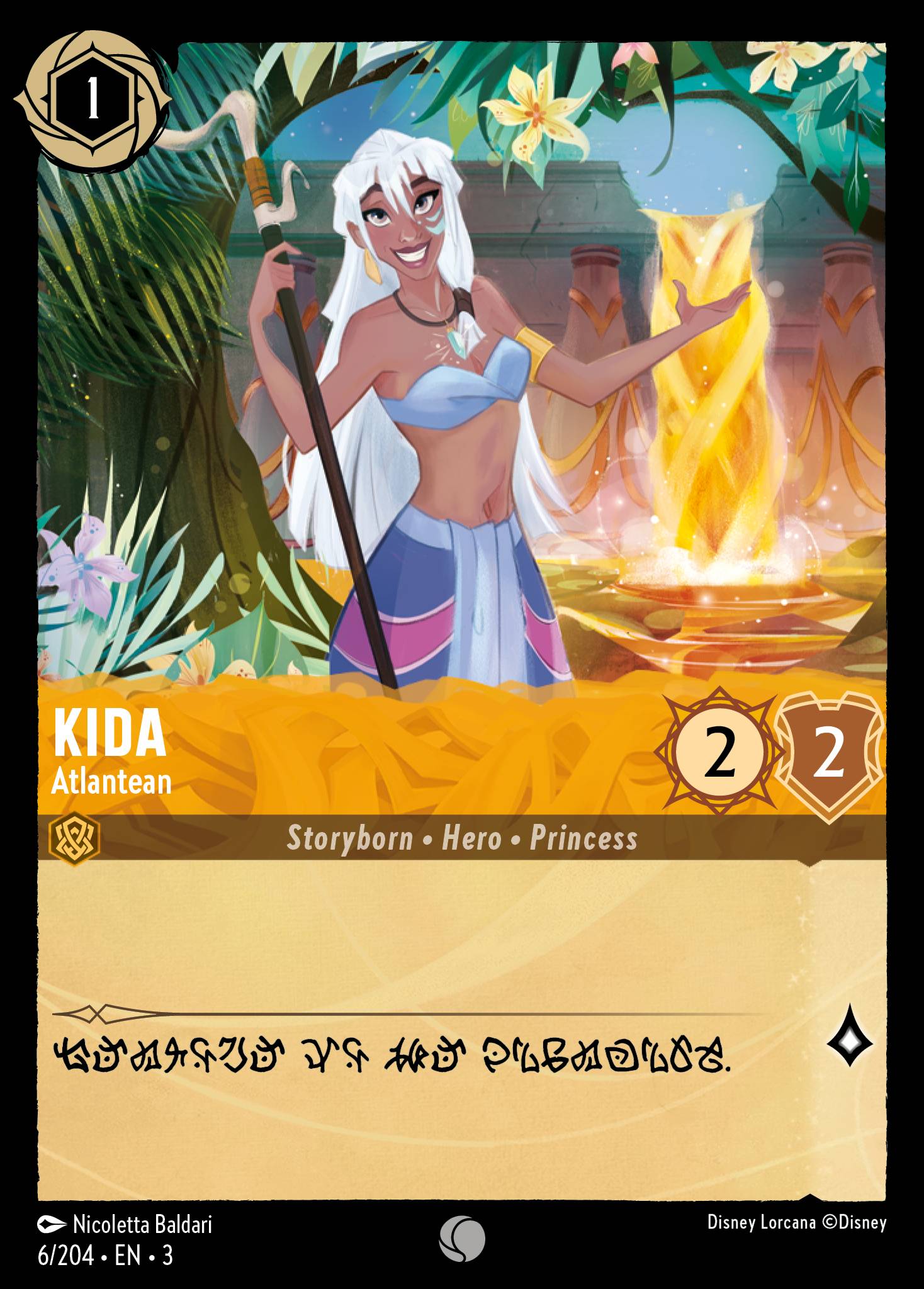 Disney Lorcana Into the Inklands card #6 - Kida - Atlantean (Cold Foil)