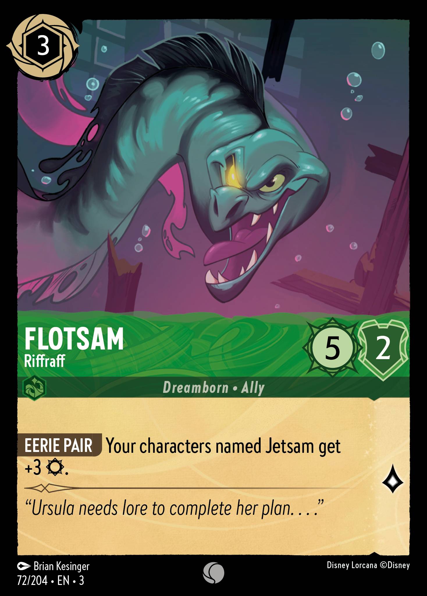 Disney Lorcana Into the Inklands card #72 - Flotsam - Riffraff (Cold Foil)