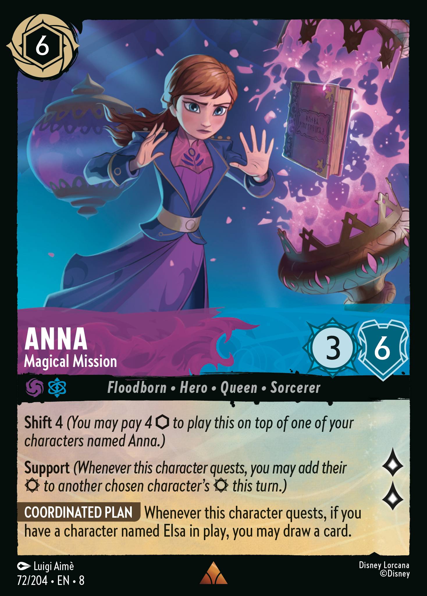 Disney Lorcana The Reign of Jafar card #72 - Anna - Magical Mission (Cold Foil)