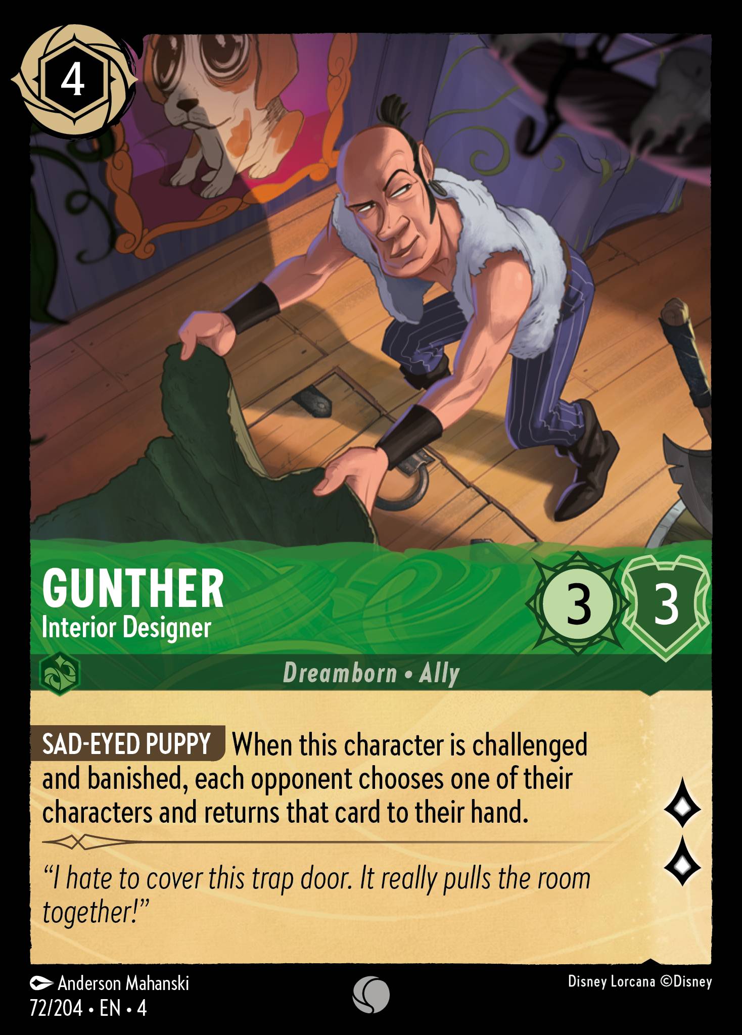 Disney Lorcana Ursula's Return card #72 - Gunther - Interior Designer (Cold Foil)