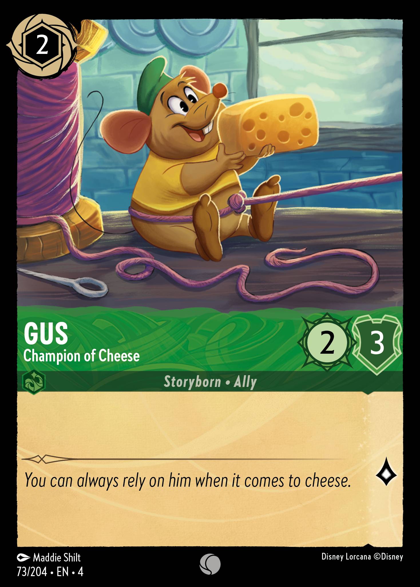 Disney Lorcana Ursula's Return card #73 - Gus - Champion of Cheese (Cold Foil)