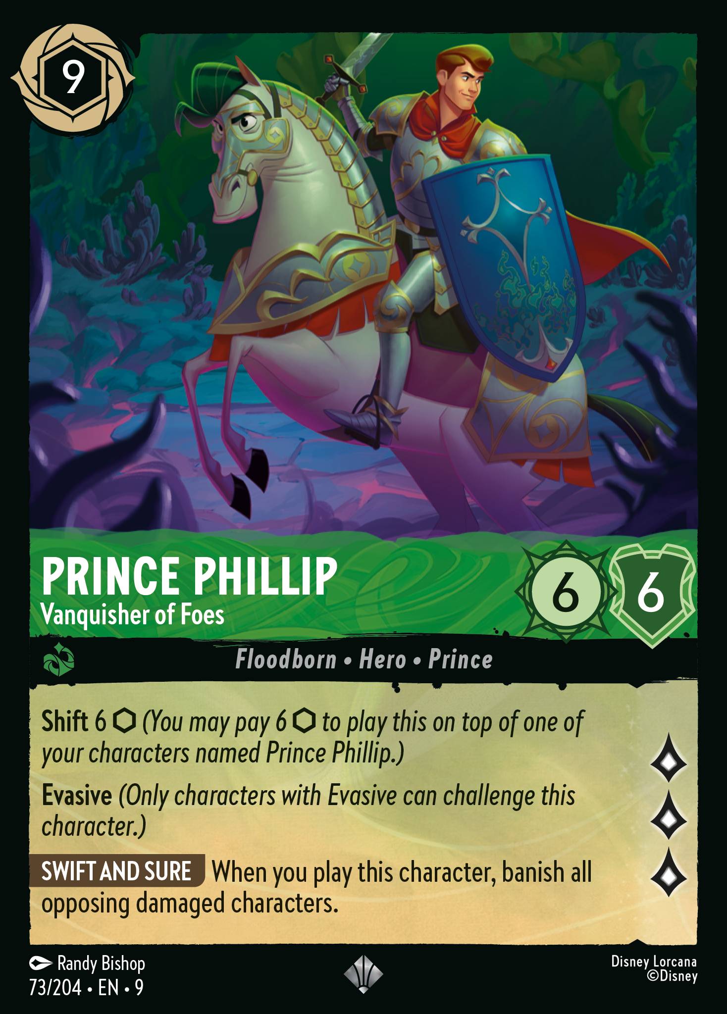 Disney Lorcana Fabled card #73 - Prince Phillip - Vanquisher of Foes (Non-Foil)