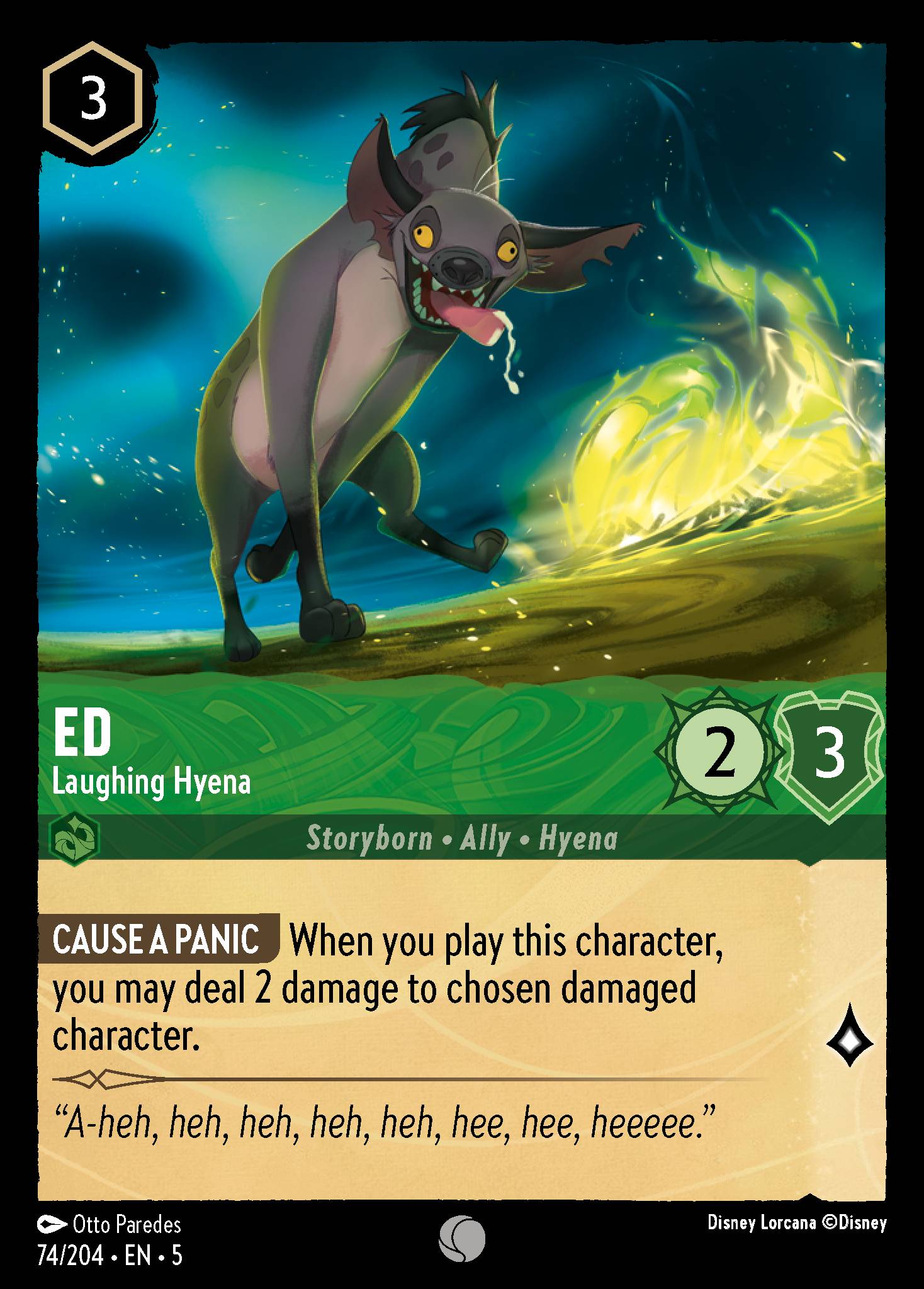 Disney Lorcana Shimmering Skies card #74 - Ed - Laughing Hyena (Cold Foil)