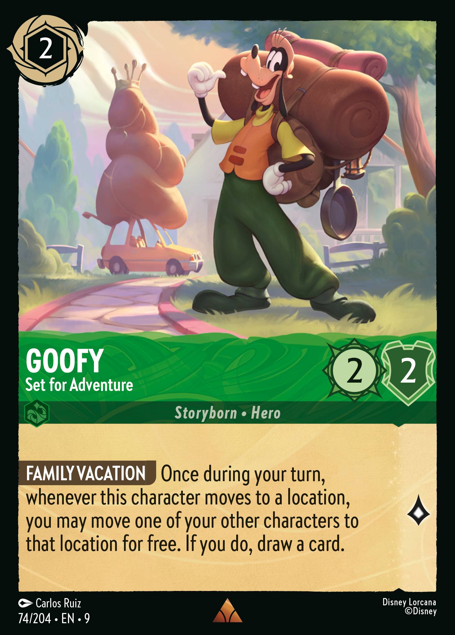 Disney Lorcana Fabled card #74 - Goofy - Set for Adventure (Non-Foil)