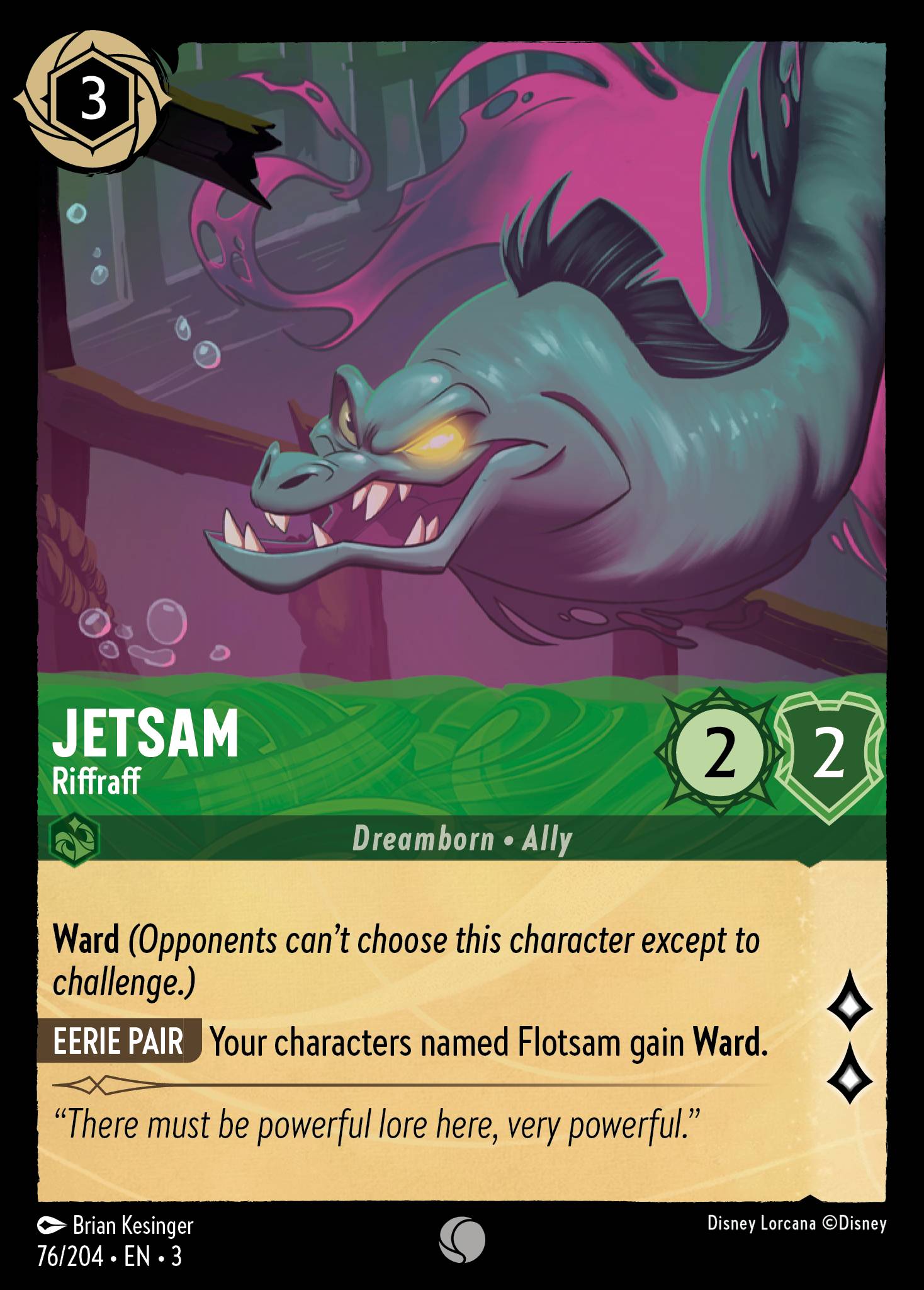 Disney Lorcana Into the Inklands card #76 - Jetsam - Riffraff (Cold Foil)