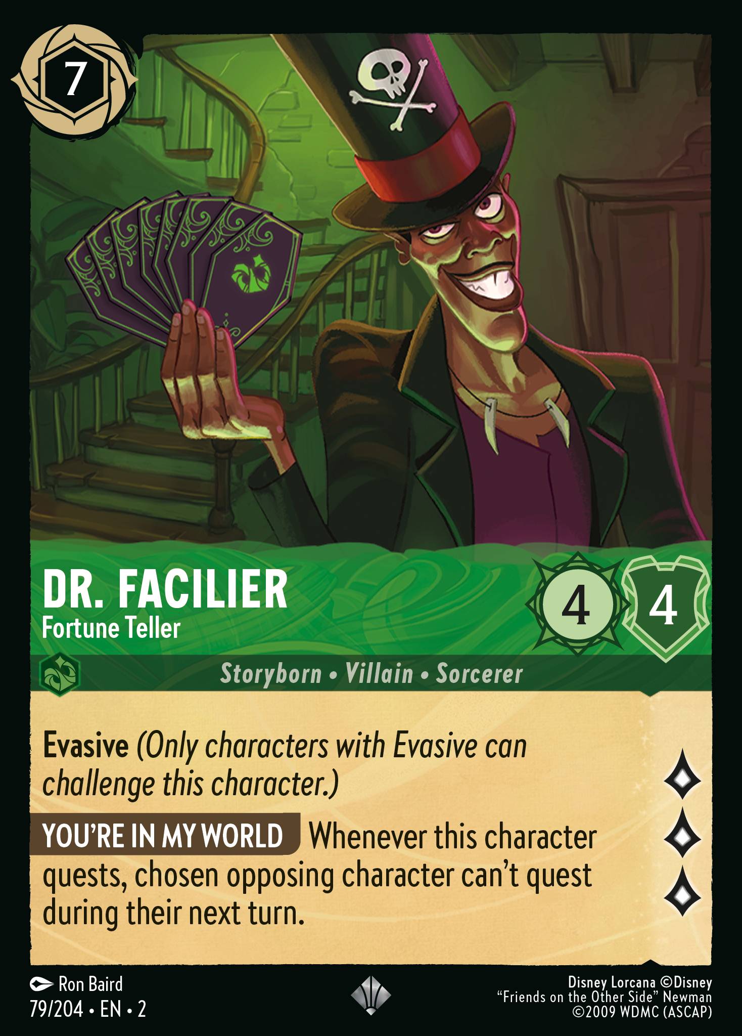 Disney Lorcana Rise of the Floodborn card #79 - Dr. Facilier - Fortune Teller (Cold Foil)