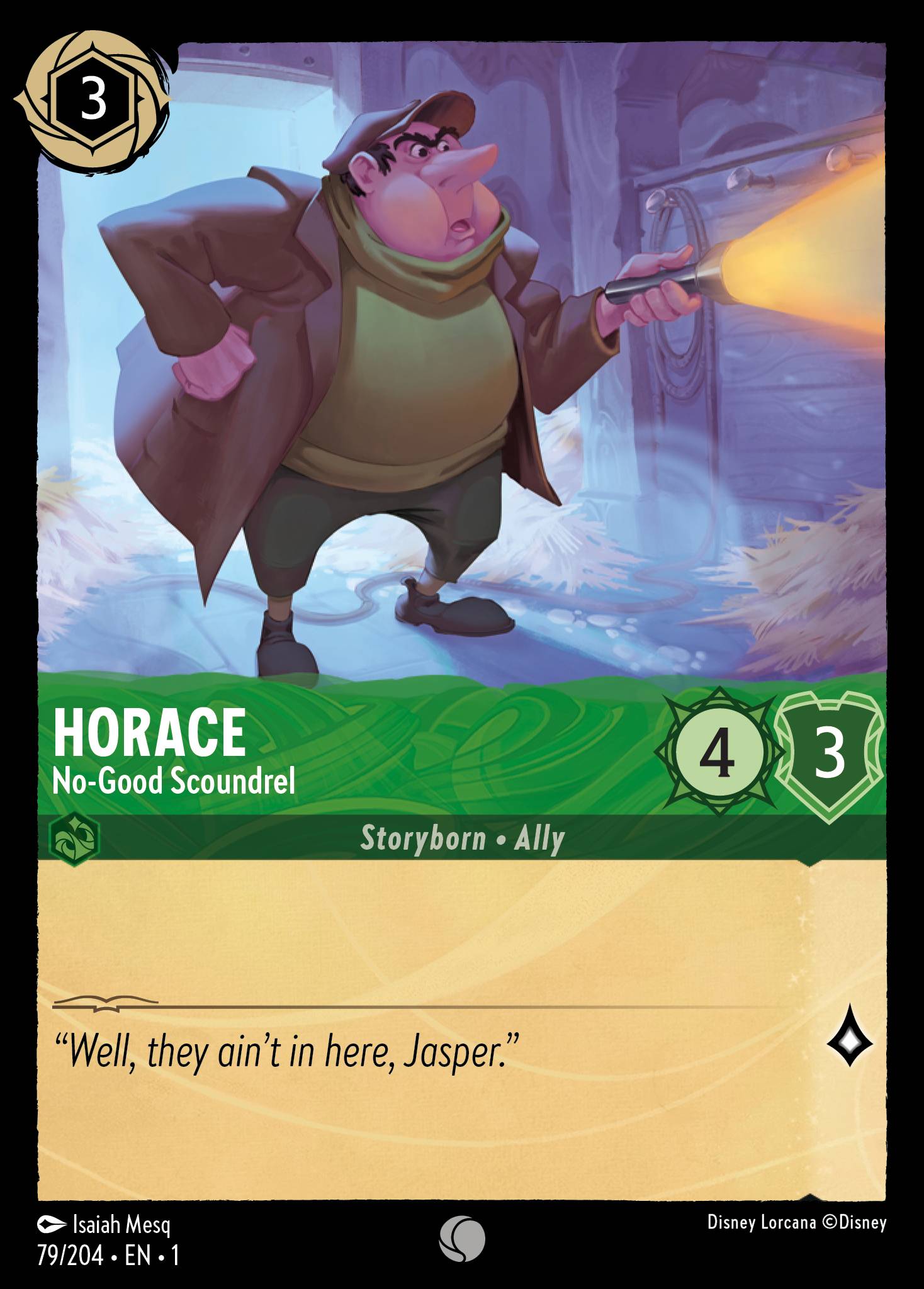 Disney Lorcana The First Chapter card #79 - Horace - No-Good Scoundrel (Cold Foil)