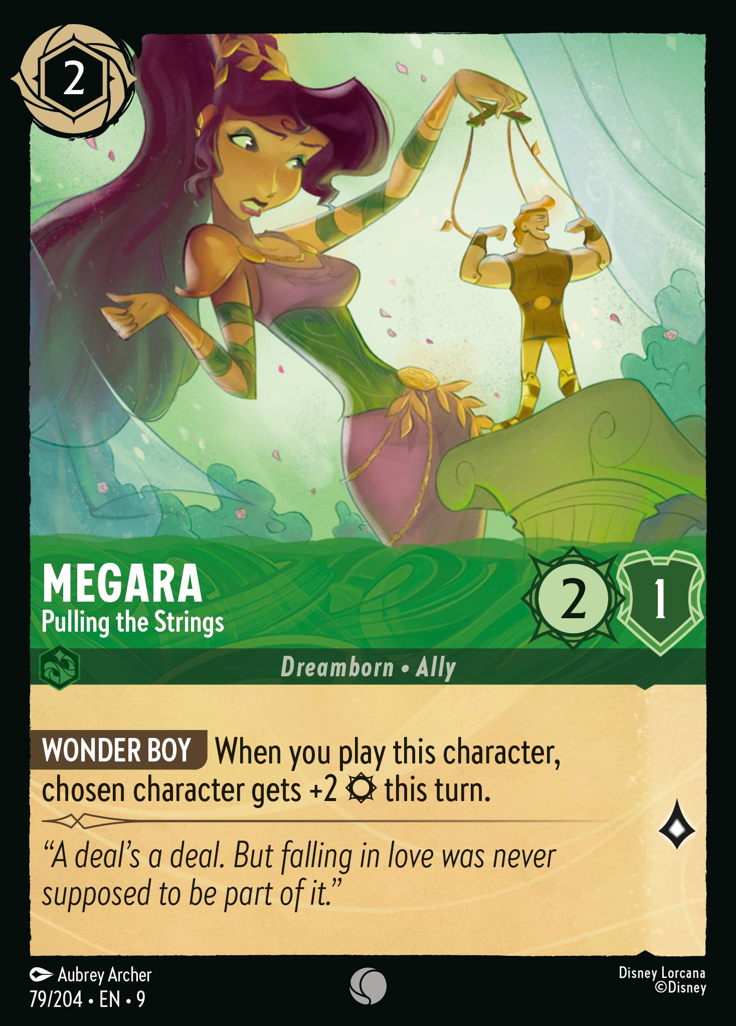 Disney Lorcana Fabled card #79 - Megara - Pulling the Strings (Non-Foil)