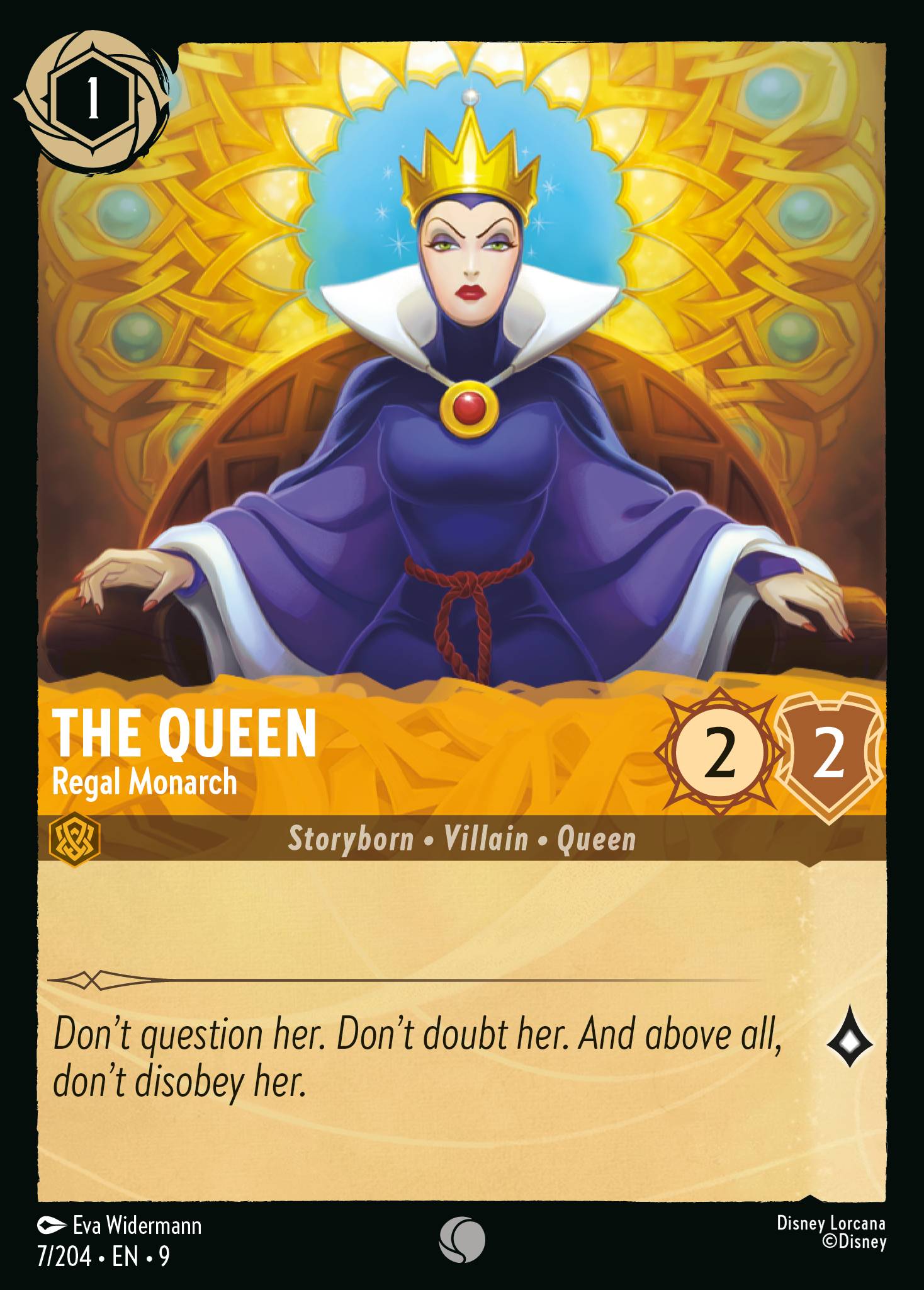 Disney Lorcana Fabled card #7 - The Queen - Regal Monarch (Non-Foil)