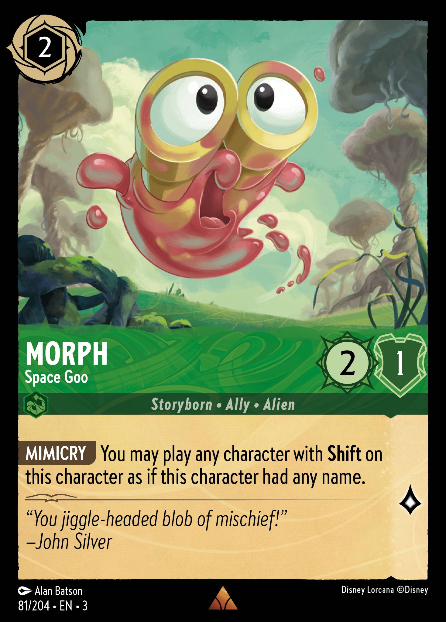 Disney Lorcana Into the Inklands card #81 - Morph - Space Goo (Cold Foil)