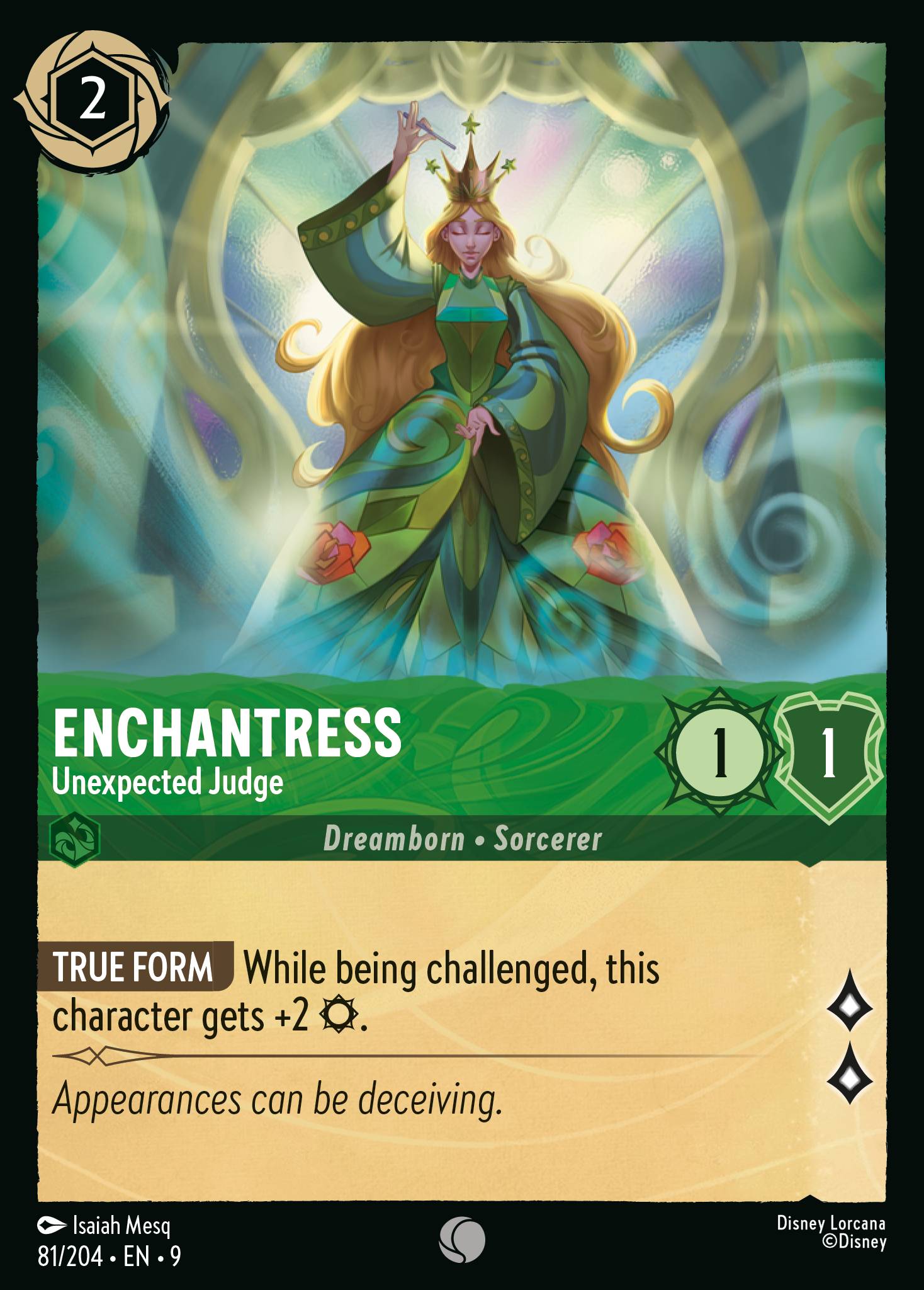 Disney Lorcana Fabled card #81 - Enchantress - Unexpected Judge (Non-Foil)
