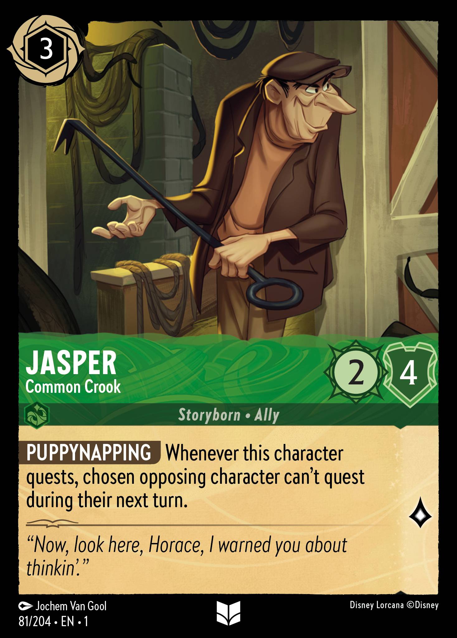 Disney Lorcana The First Chapter card #81 - Jasper - Common Crook (Cold Foil)