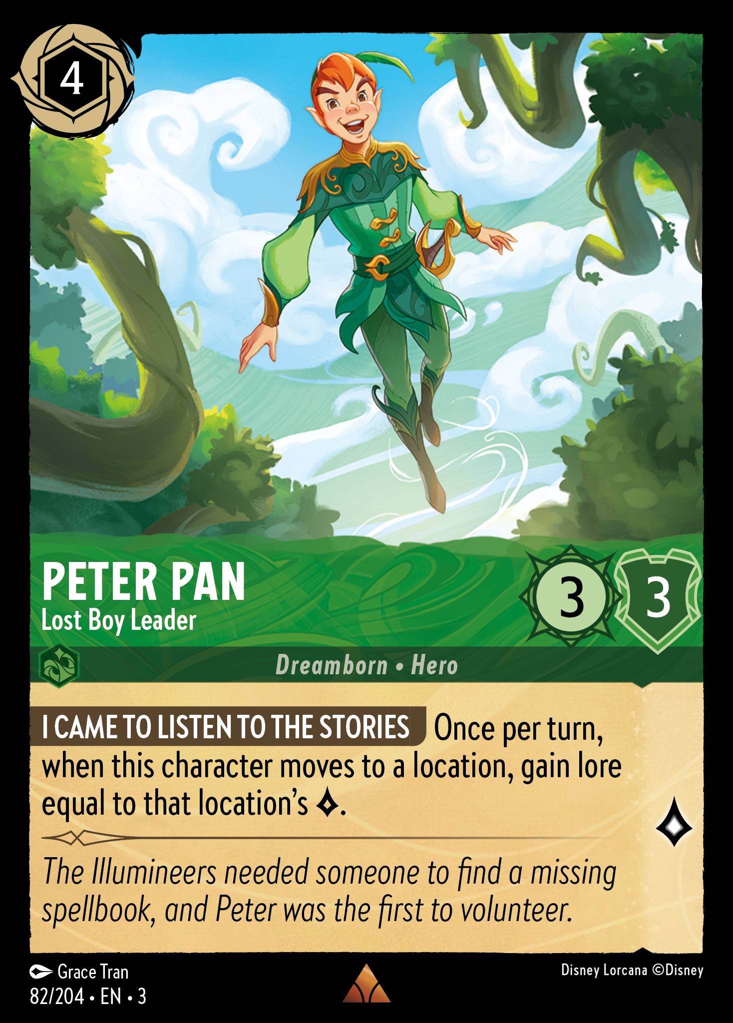 Disney Lorcana Into the Inklands card #82 - Peter Pan - Lost Boy Leader (Cold Foil)