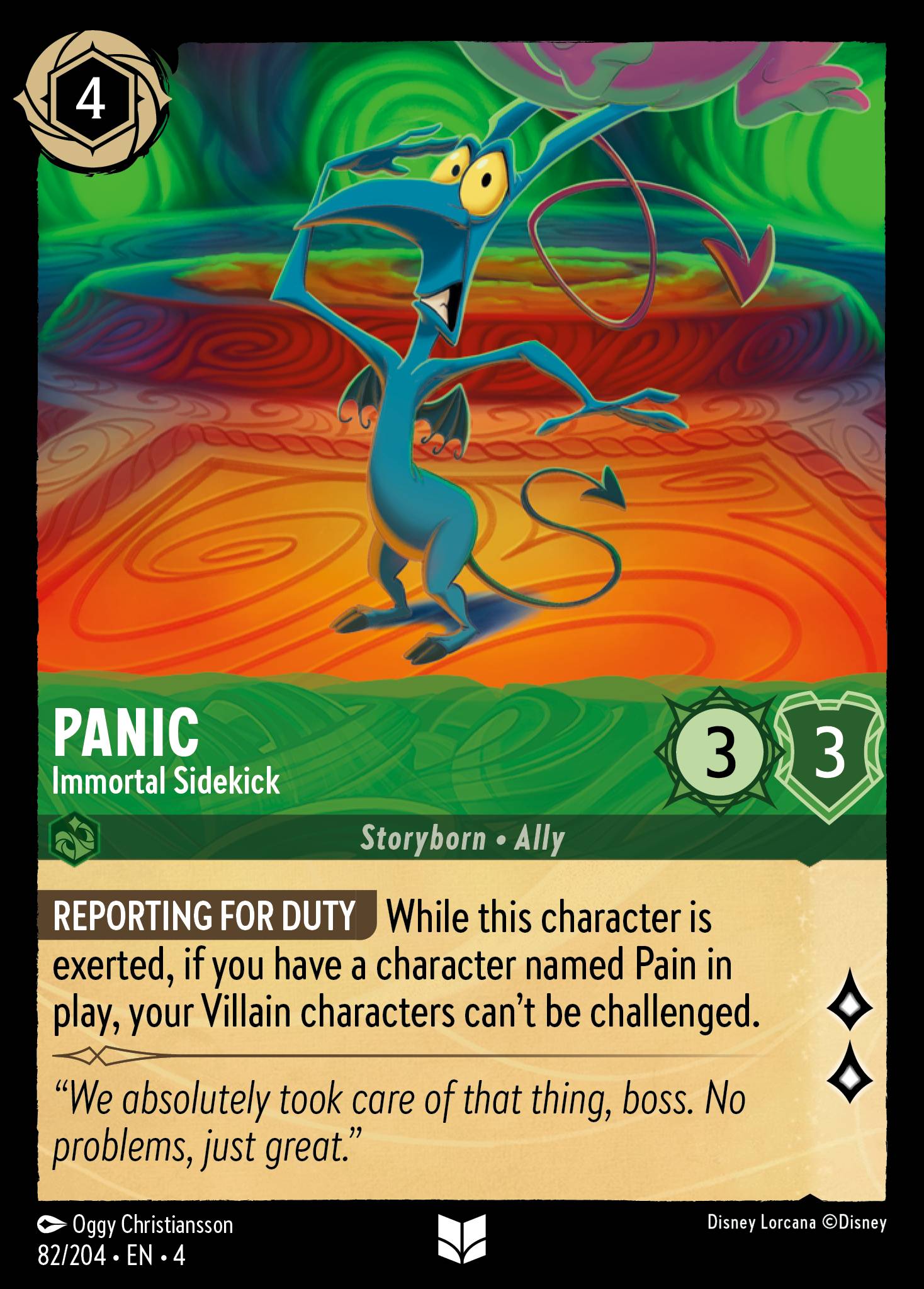 Disney Lorcana Ursula's Return card #82 - Panic - Immortal Sidekick (Cold Foil)