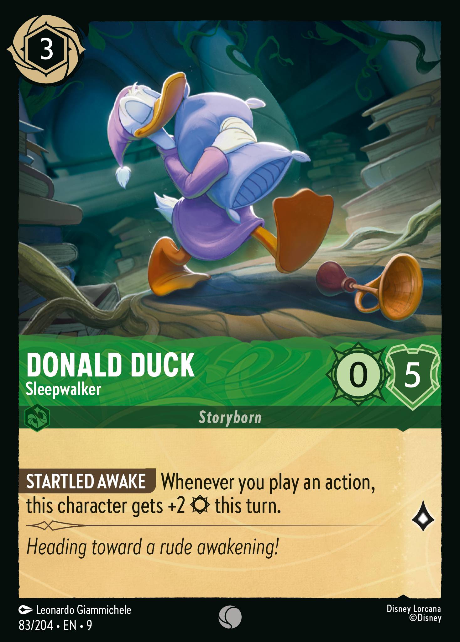 Disney Lorcana Fabled card #83 - Donald Duck - Sleepwalker (Non-Foil)