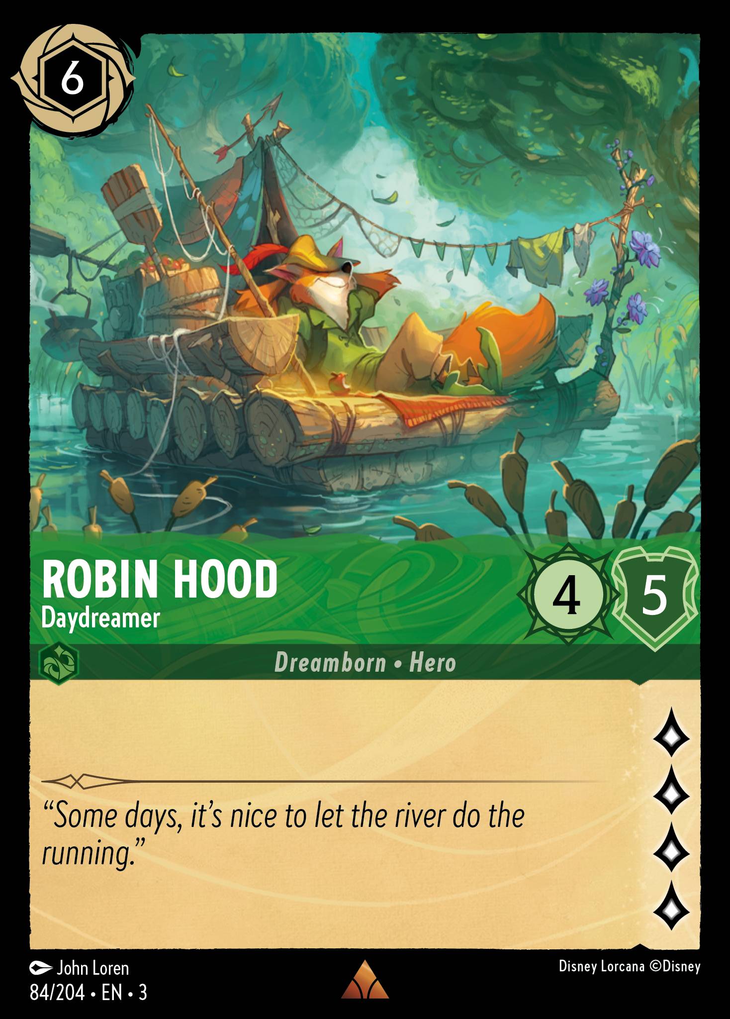 Disney Lorcana Into the Inklands card #84 - Robin Hood - Daydreamer (Cold Foil)