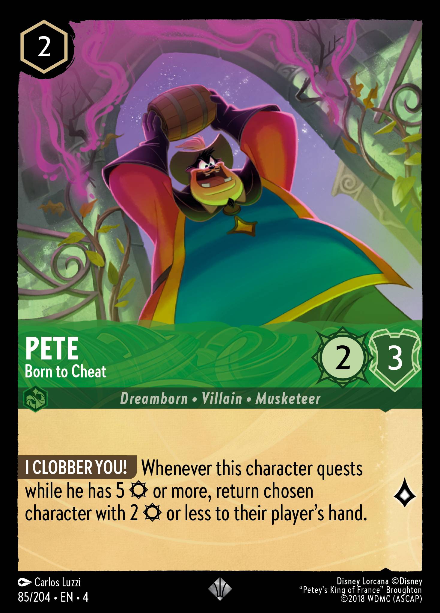 Disney Lorcana Ursula's Return card #85 - Pete - Born to Cheat (Cold Foil)