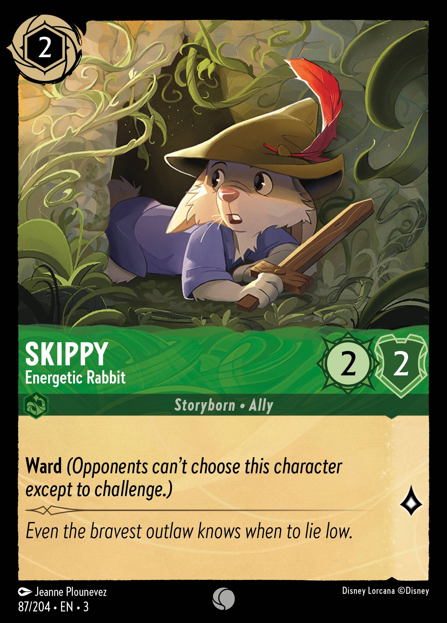 Disney Lorcana Into the Inklands card #87 - Skippy - Energetic Rabbit (Cold Foil)