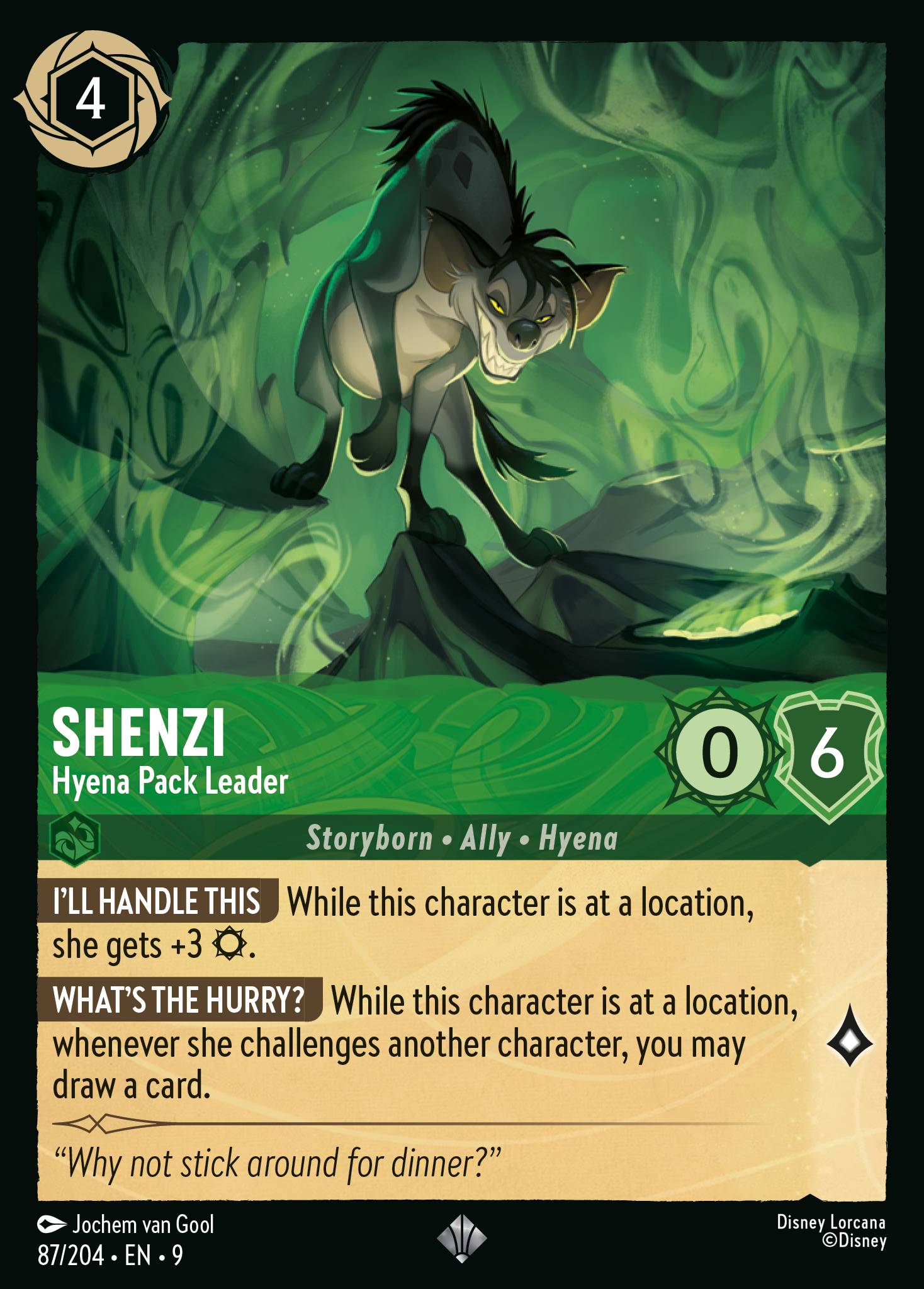 Disney Lorcana Fabled card #87 - Shenzi - Hyena Pack Leader (Non-Foil)