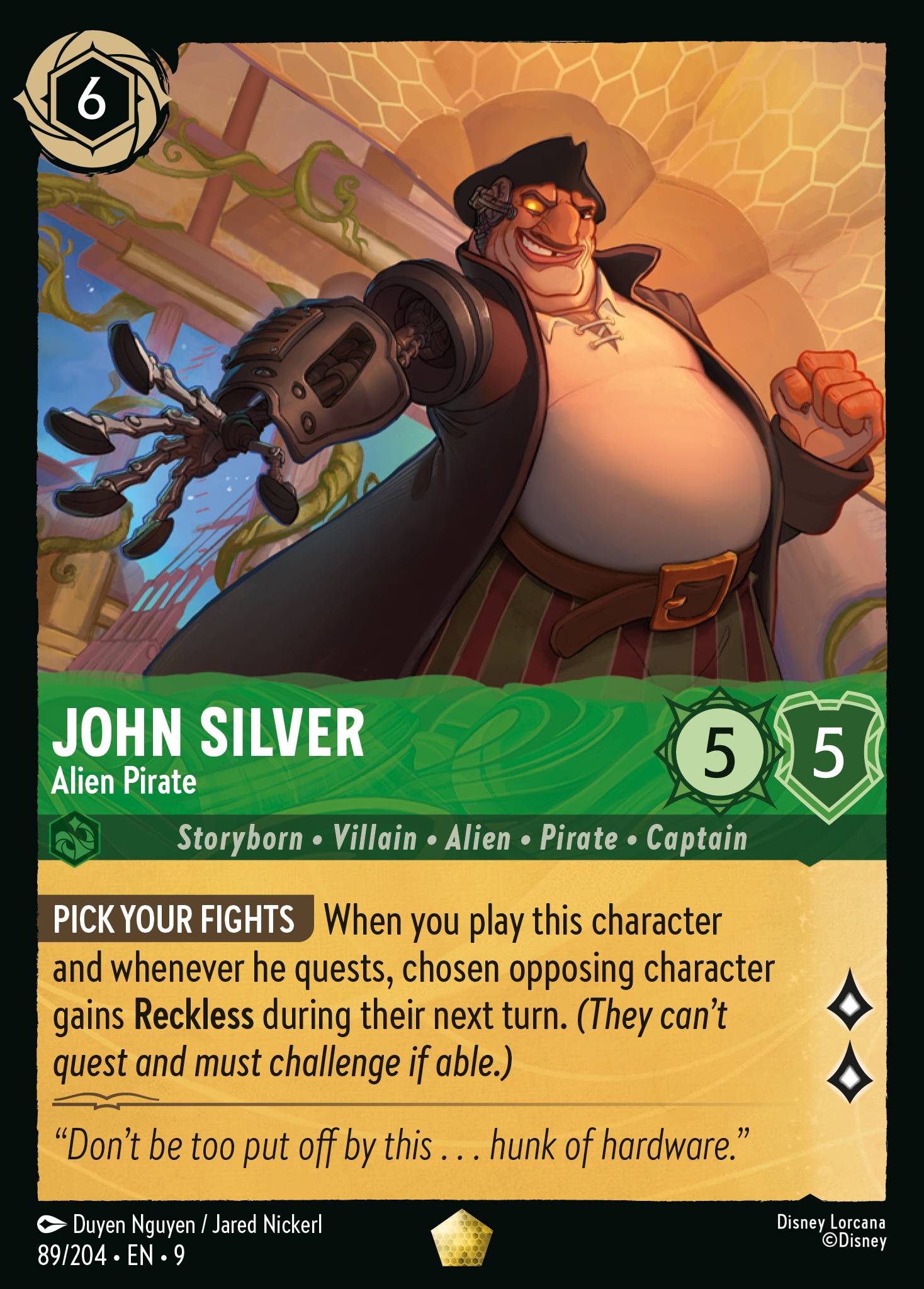 Disney Lorcana Fabled card #89 - John Silver - Alien Pirate (Non-Foil)