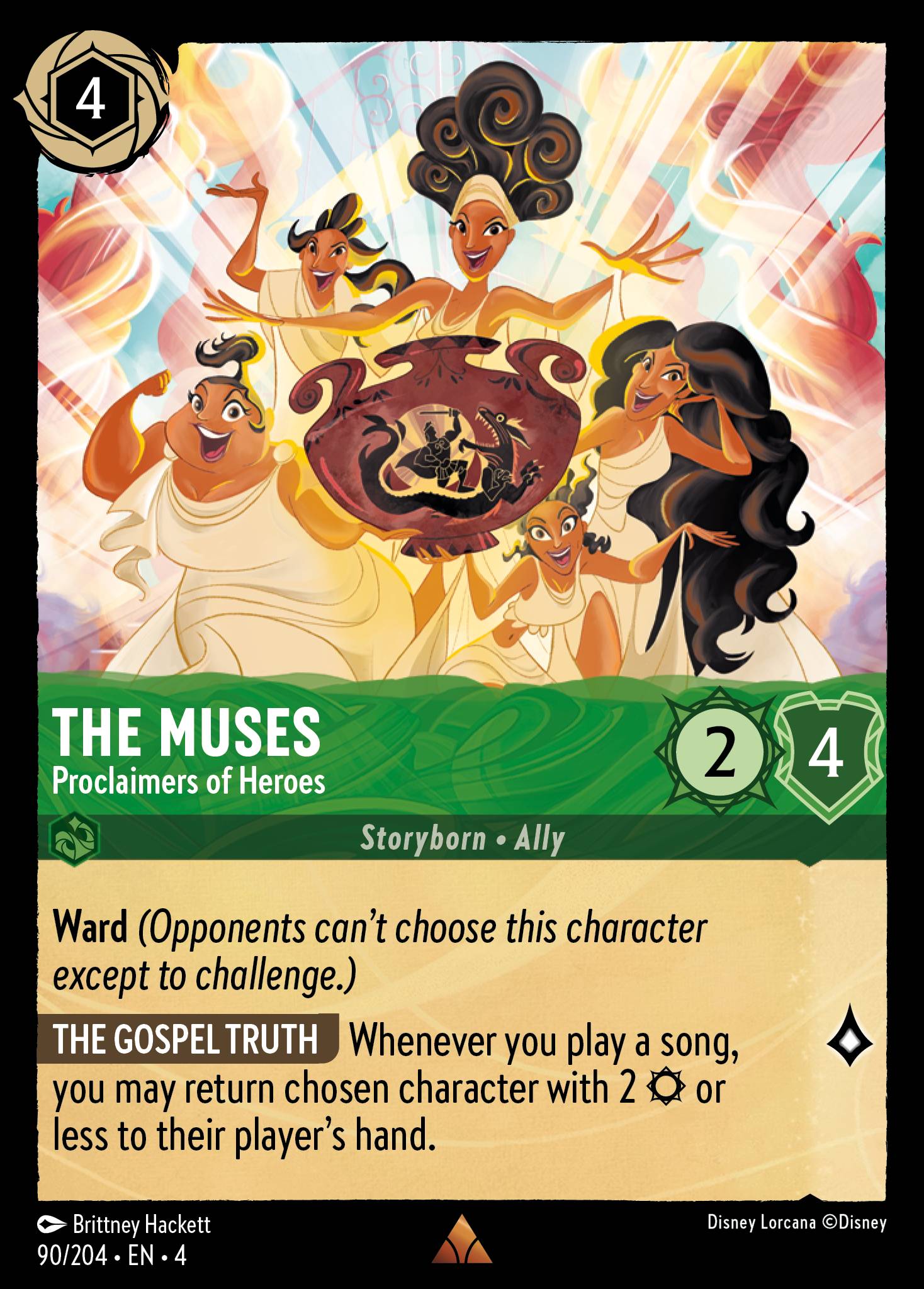 Disney Lorcana Ursula's Return card #90 - The Muses - Proclaimers of Heroes (Cold Foil)