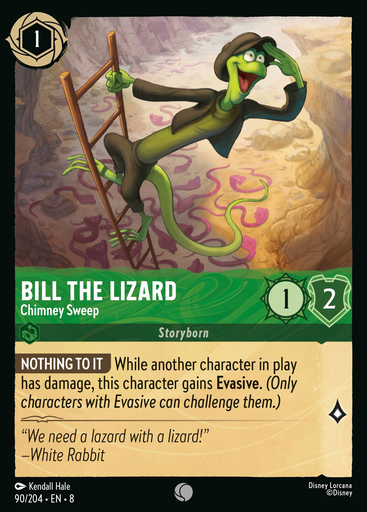 Disney Lorcana The Reign of Jafar card #90 - Bill the Lizard - Chimney Sweep (Cold Foil)