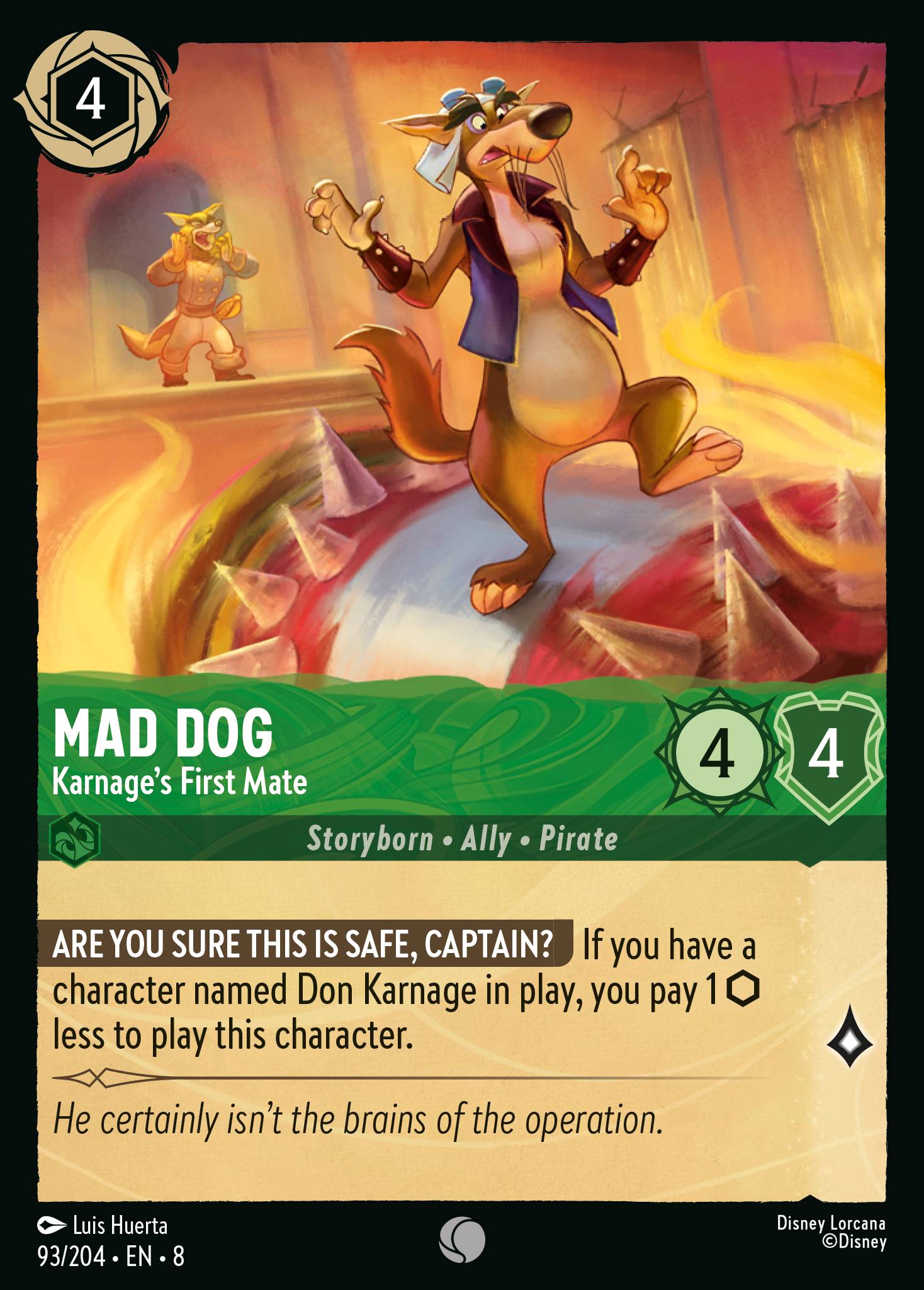 Disney Lorcana The Reign of Jafar card #93 - Mad Dog - Karnage's First Mate (Cold Foil)