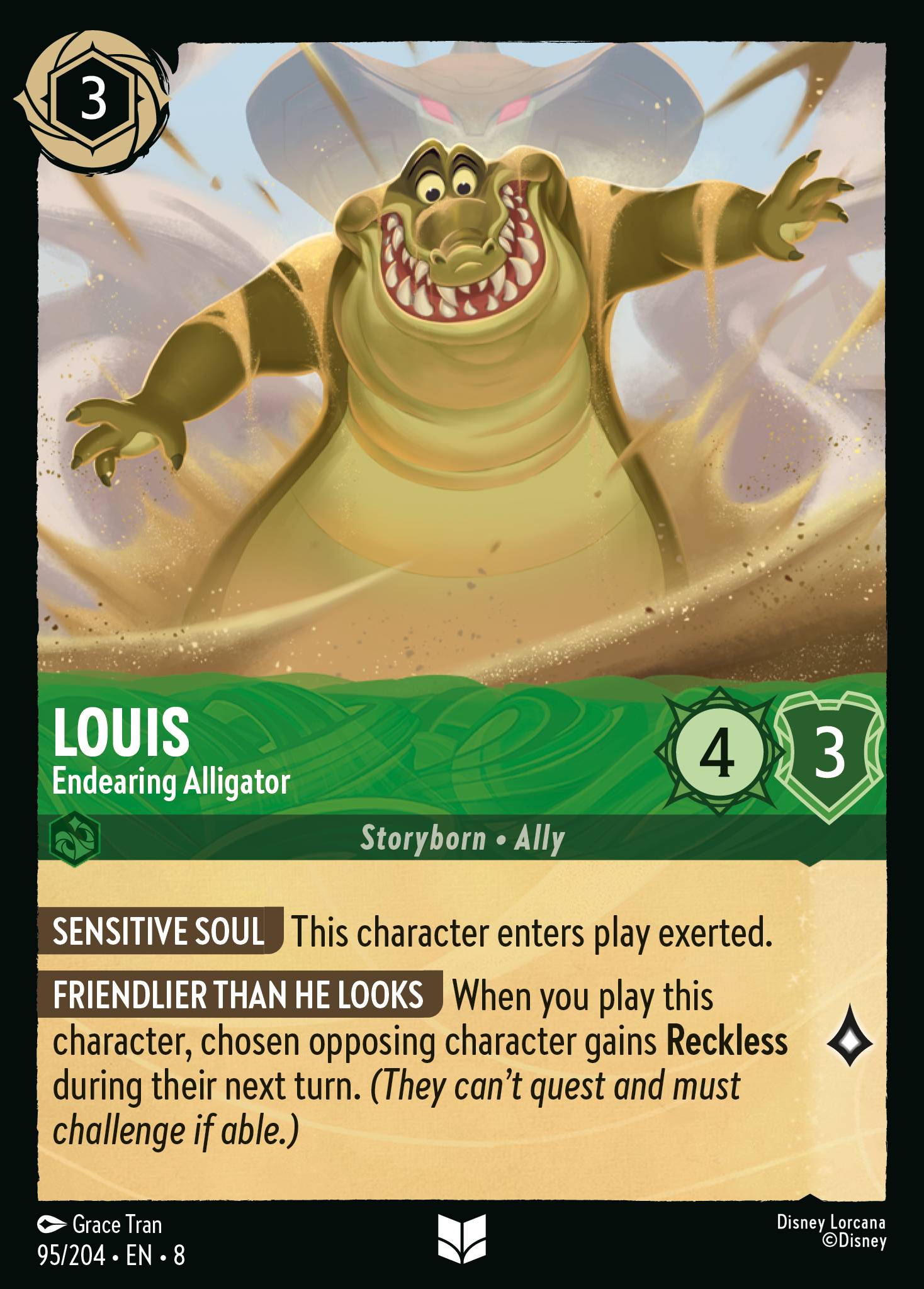 Disney Lorcana The Reign of Jafar card #95 - Louis - Endearing Alligator (Cold Foil)