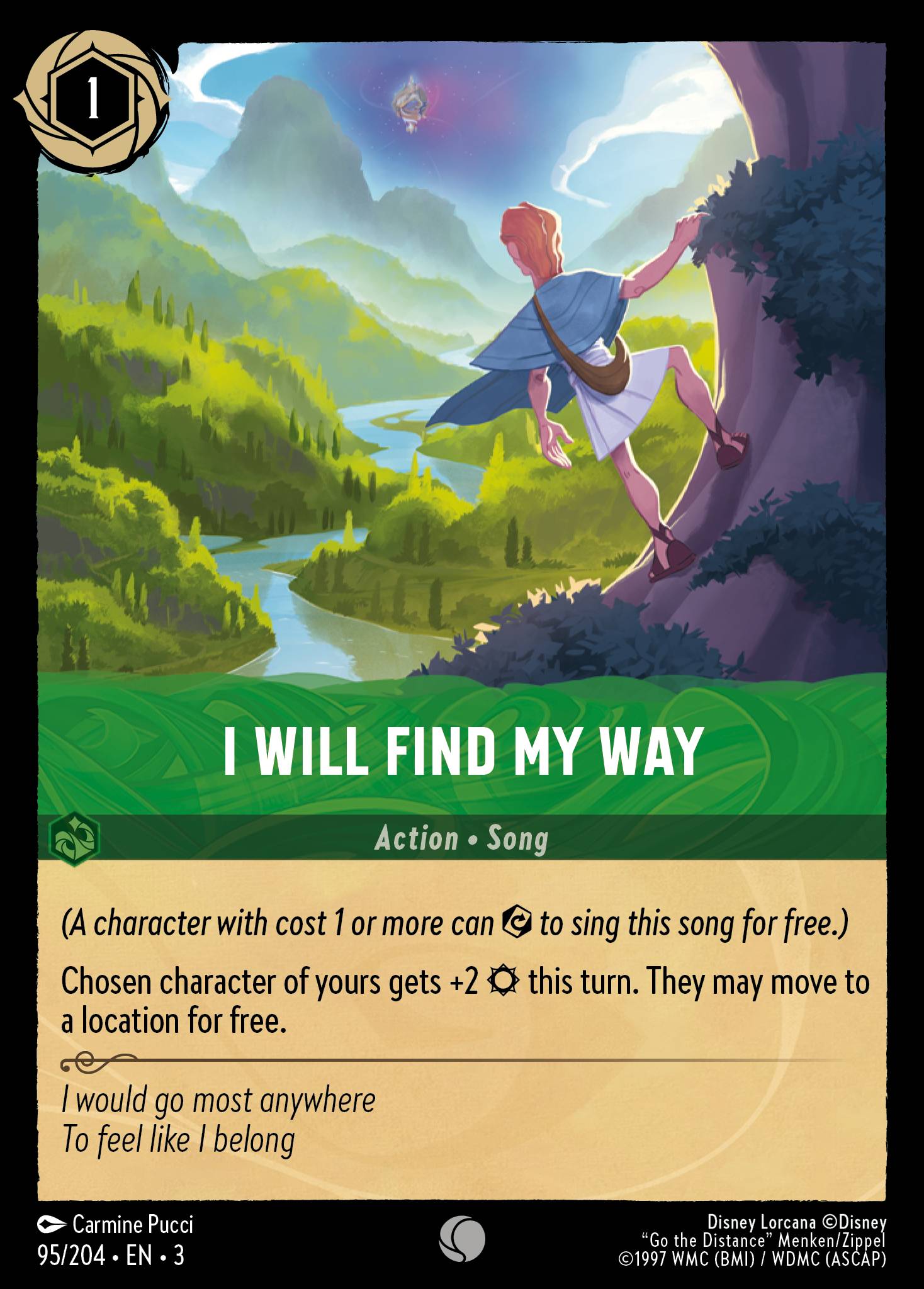 Disney Lorcana Into the Inklands card #95 - I Will Find My Way (Cold Foil)