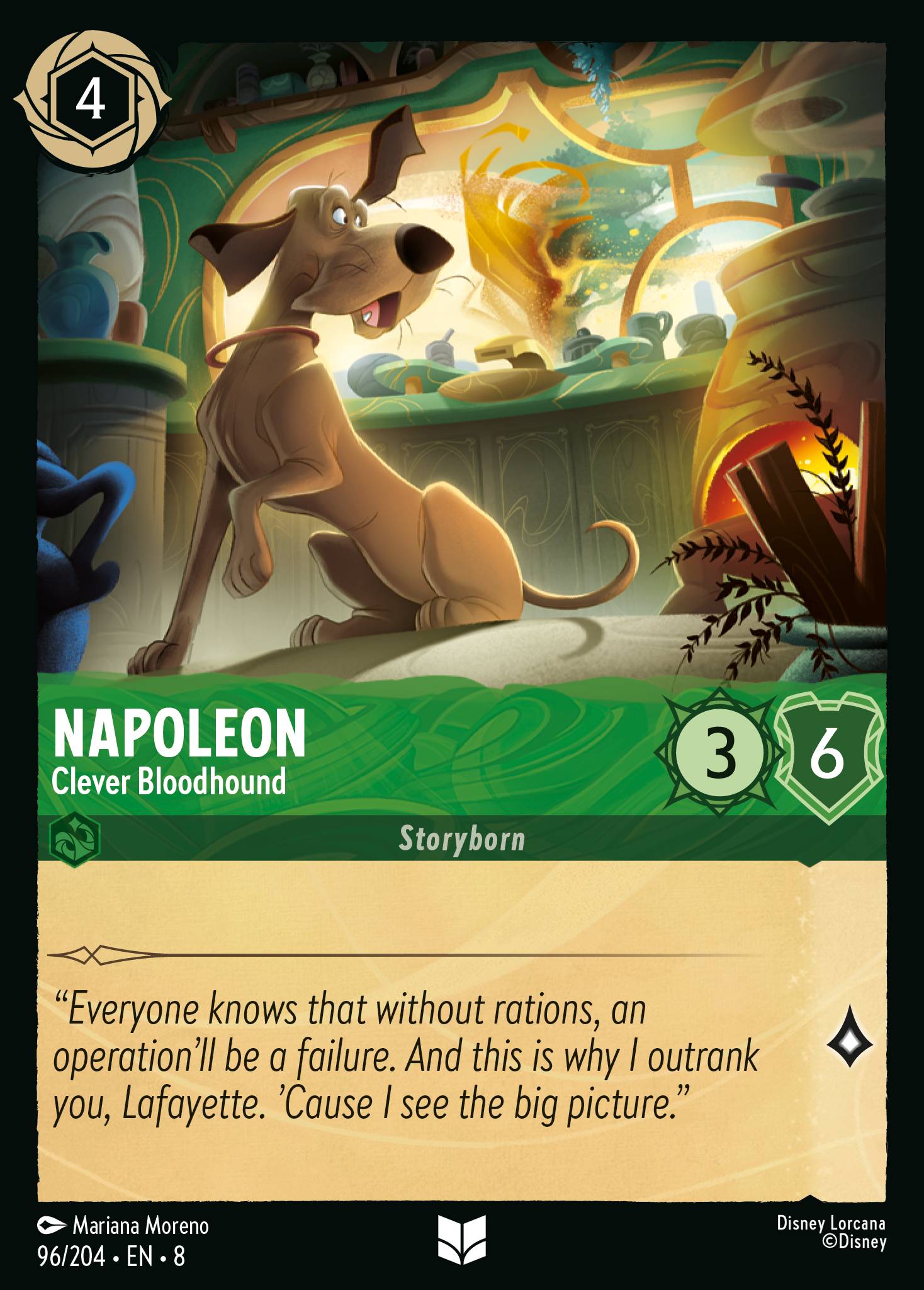 Disney Lorcana The Reign of Jafar card #96 - Napoleon - Clever Bloodhound (Cold Foil)