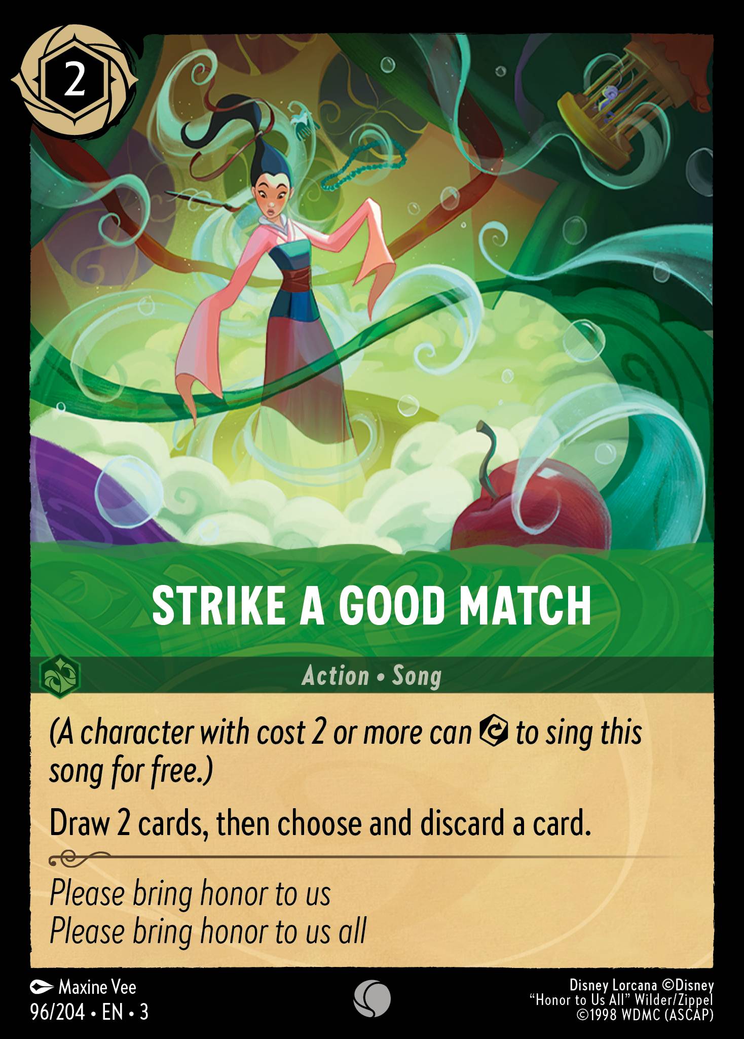 Disney Lorcana Into the Inklands card #96 - Strike a Good Match (Cold Foil)