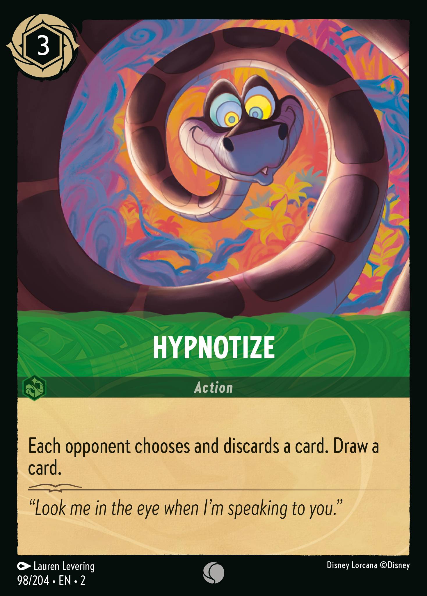 Disney Lorcana Rise of the Floodborn card #98 - Hypnotize (Cold Foil)