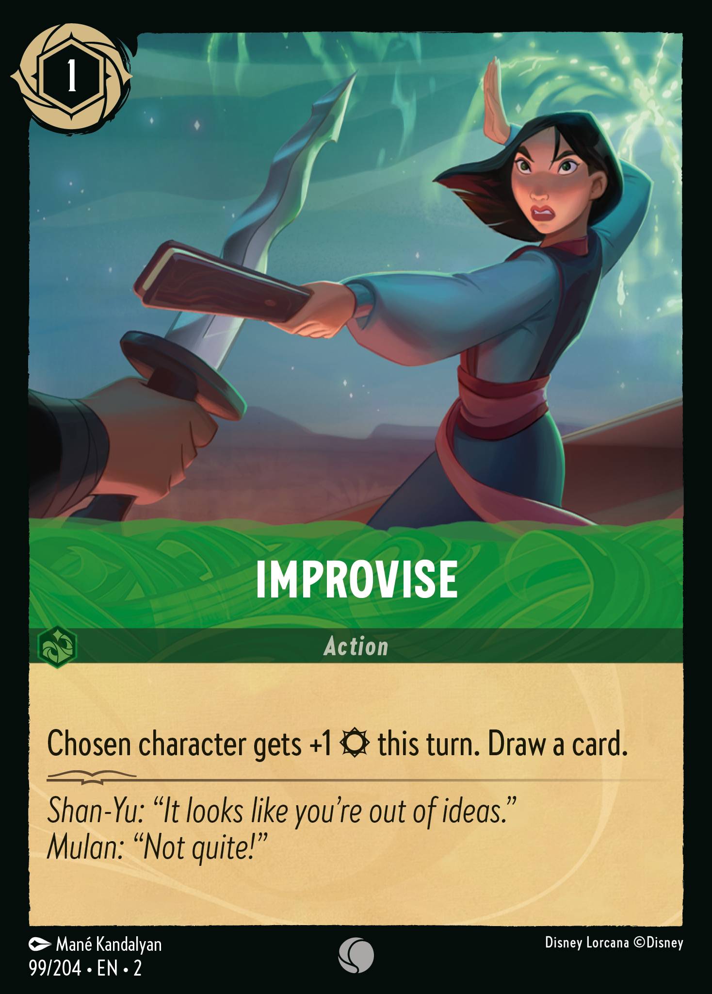 Disney Lorcana Rise of the Floodborn card #99 - Improvise (Cold Foil)