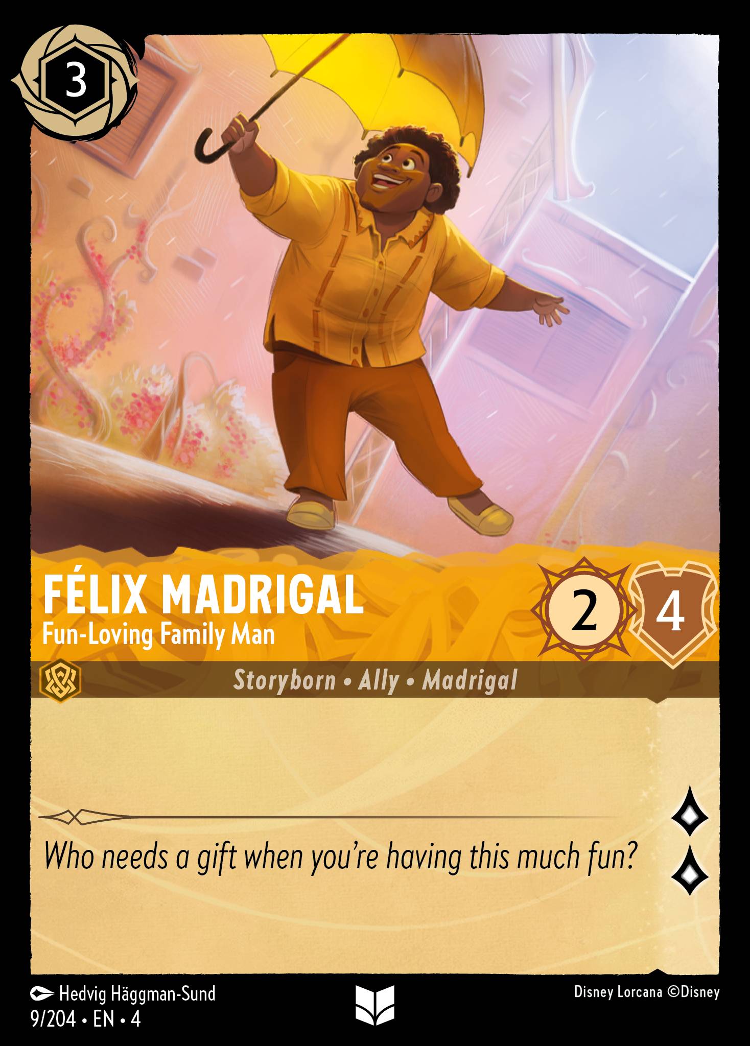 Disney Lorcana Ursula's Return card #9 - Félix Madrigal - Fun-Loving Family Man (Cold Foil)